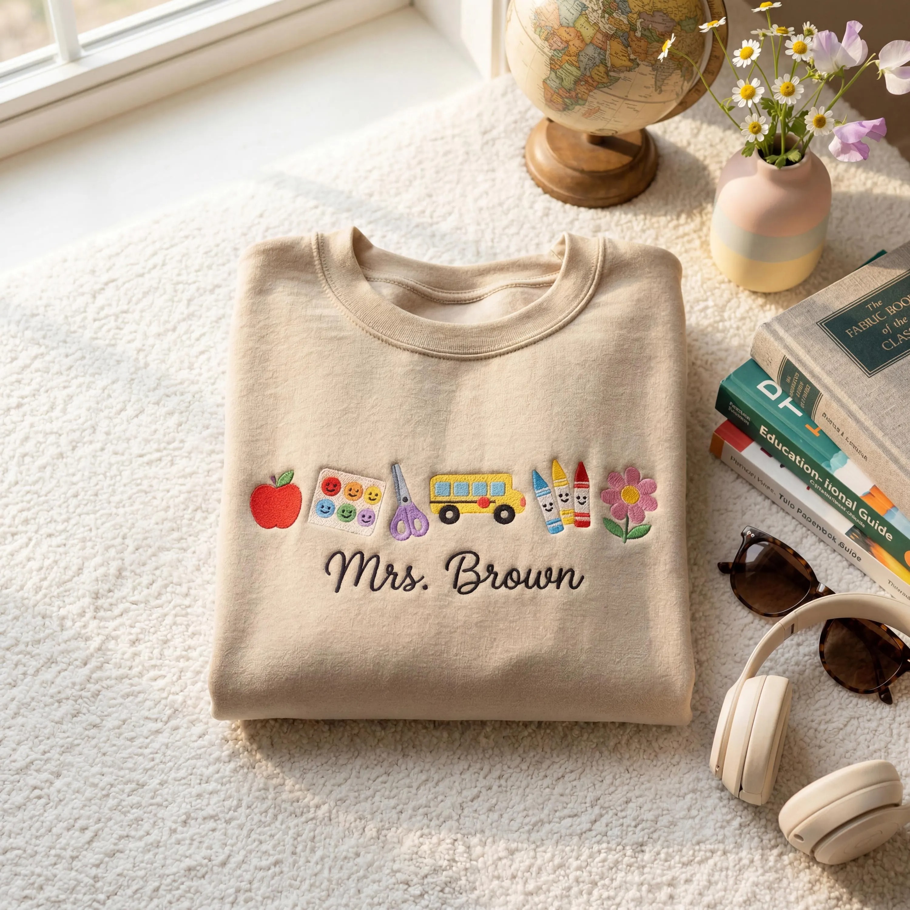 Embroidered Custom Teacher Sweatshirt