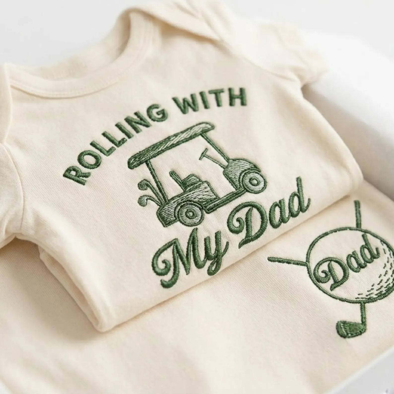 Embroidered Daddy And Baby Golf Matching Shirt