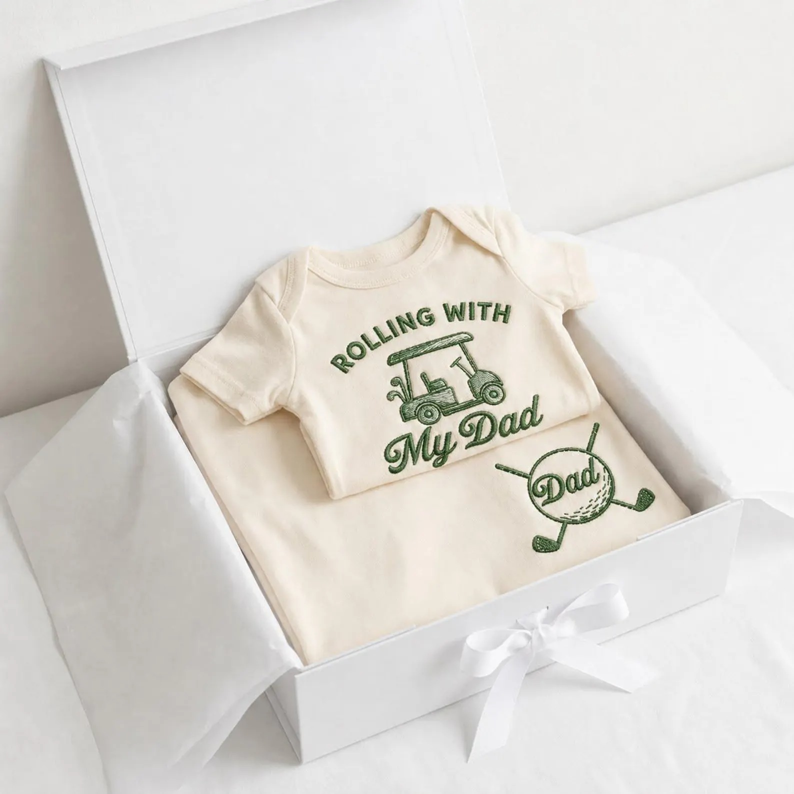 Embroidered Daddy And Baby Golf Matching Shirt