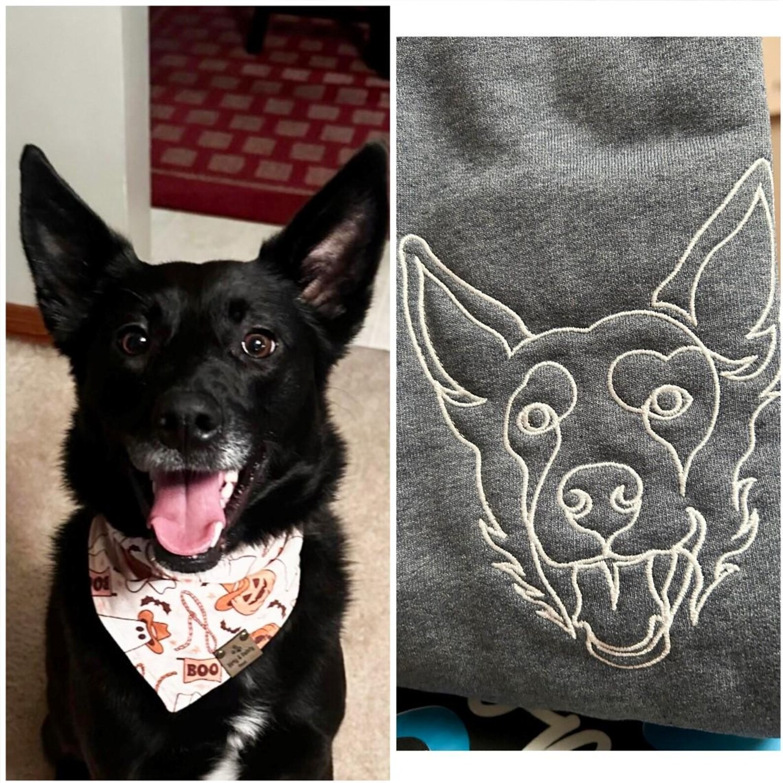 Embroidered Dog Dad Sweatshirt With Pet Photo