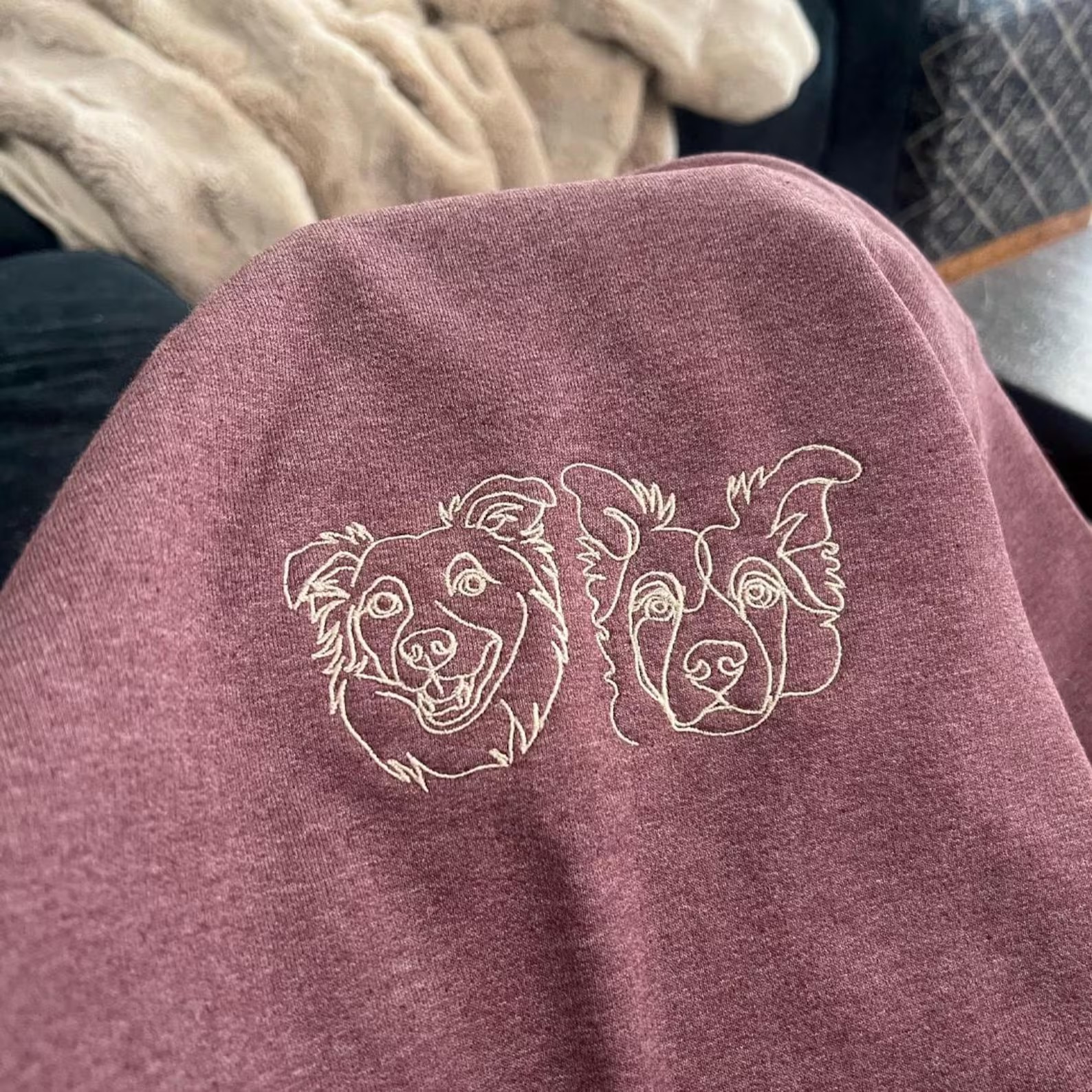 Embroidered Dog Dad Sweatshirt With Pet Photo