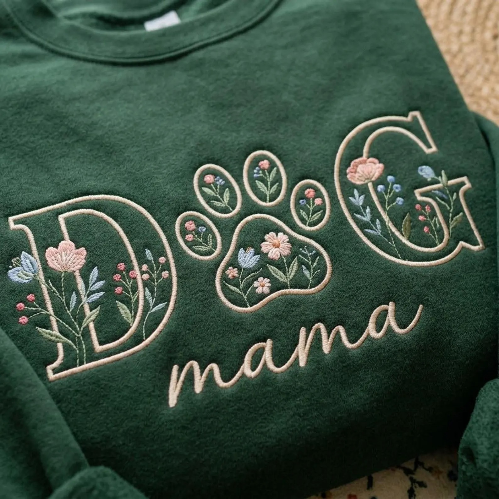 Embroidered Dog Mom Sweatshirt