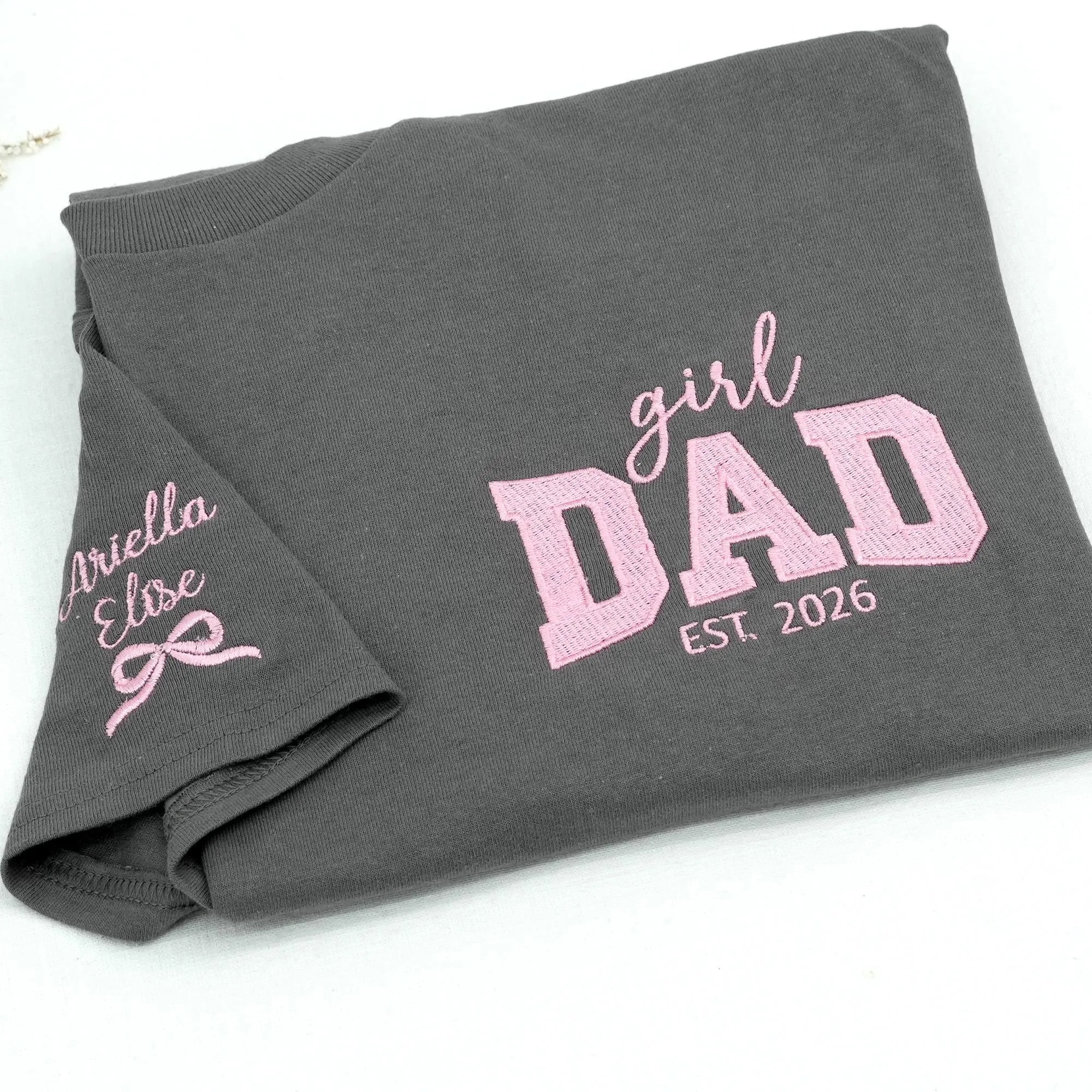 Embroidered Girl Dad Shirt -  First Time Fathers Day Gift 