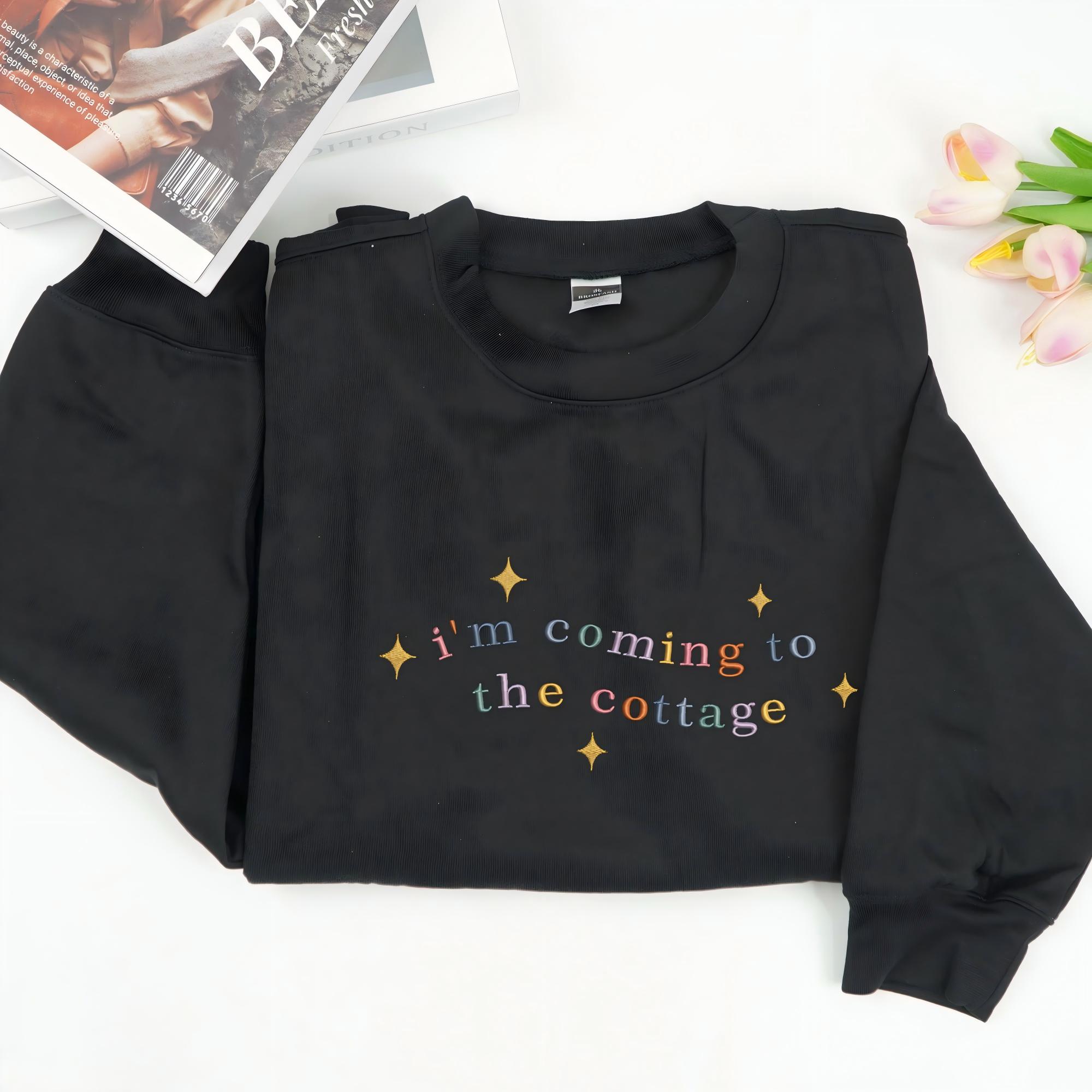 Embroidered I'm Coming To The Cottage Shirt, Romance Hockey Sweatshirt