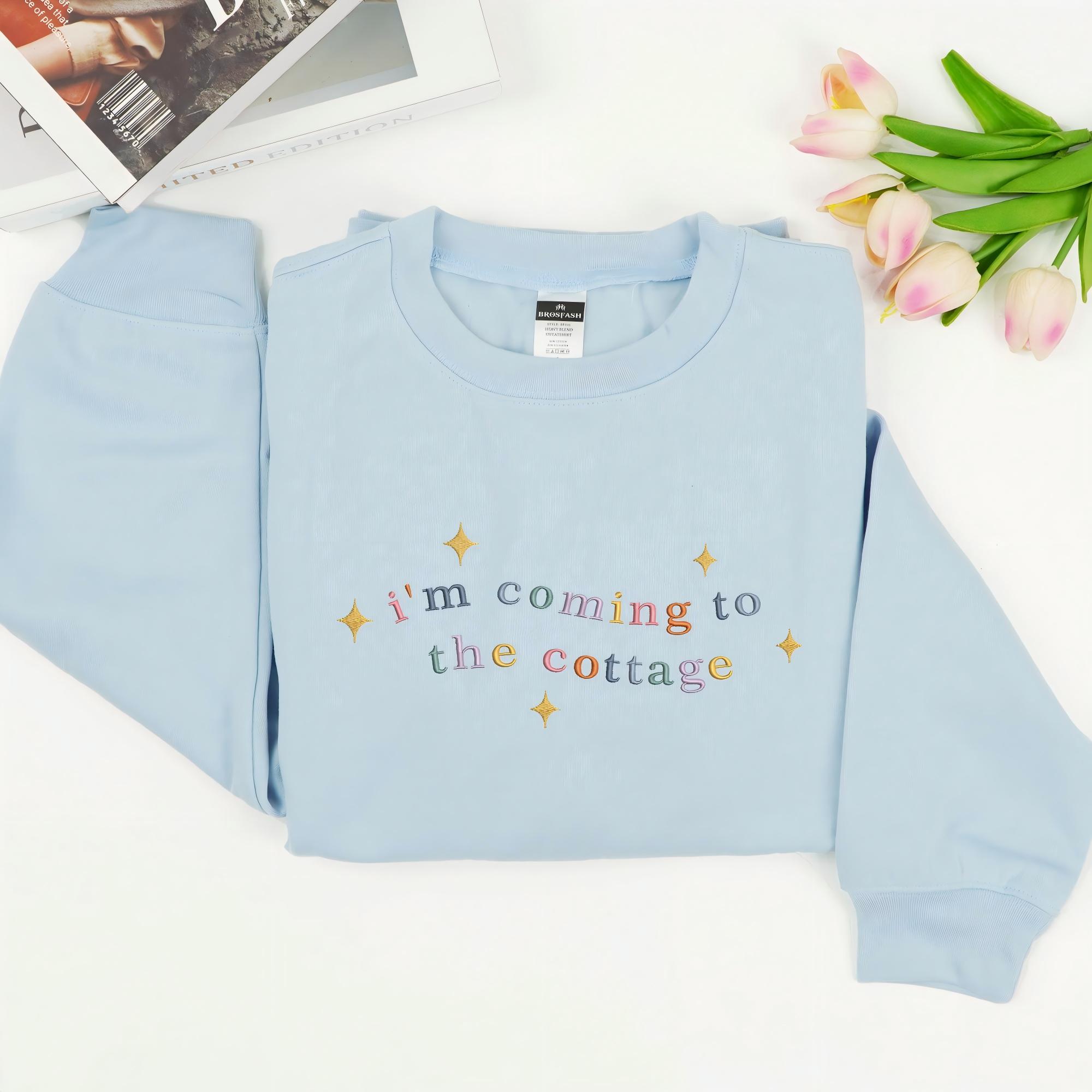 Embroidered I'm Coming To The Cottage Shirt, Romance Hockey Sweatshirt