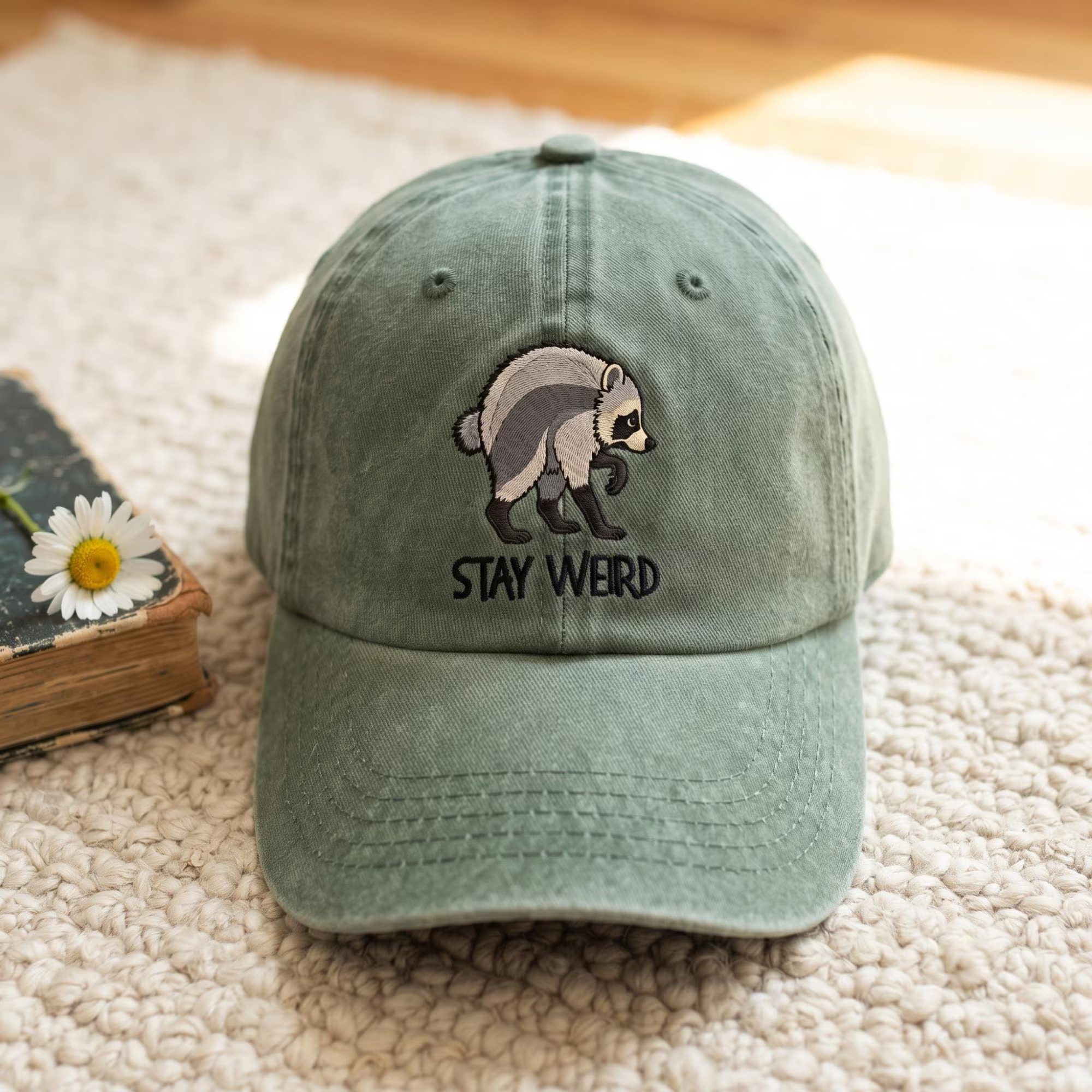 Embroidered Jimothy Raccoon Hat, Seattle Short Spine Raccoon Cap, Animal Lover Gift, Viral Raccoon Meme, Jimothy Raccoon Gift