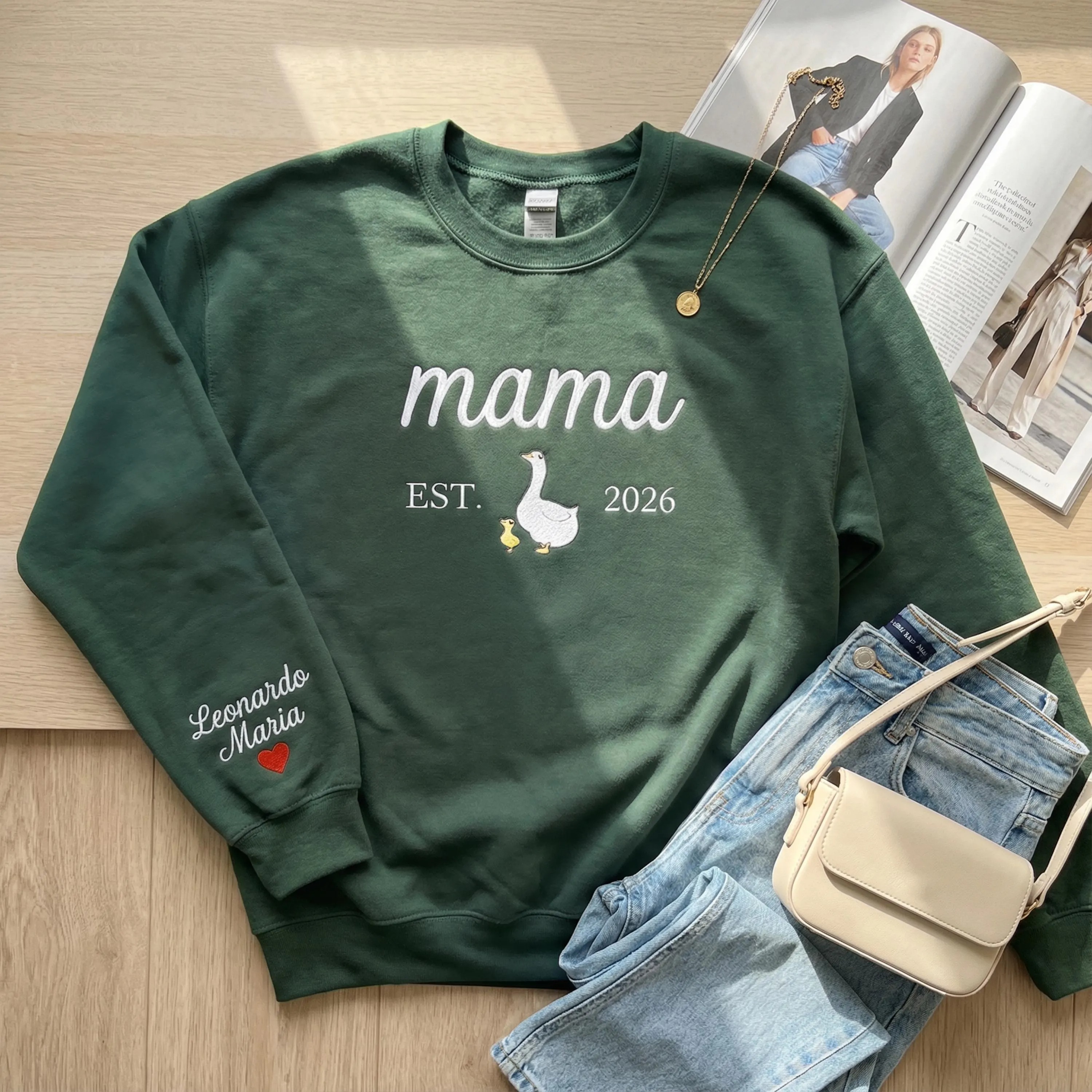 Embroidered Mama Duck Sweatshirt
