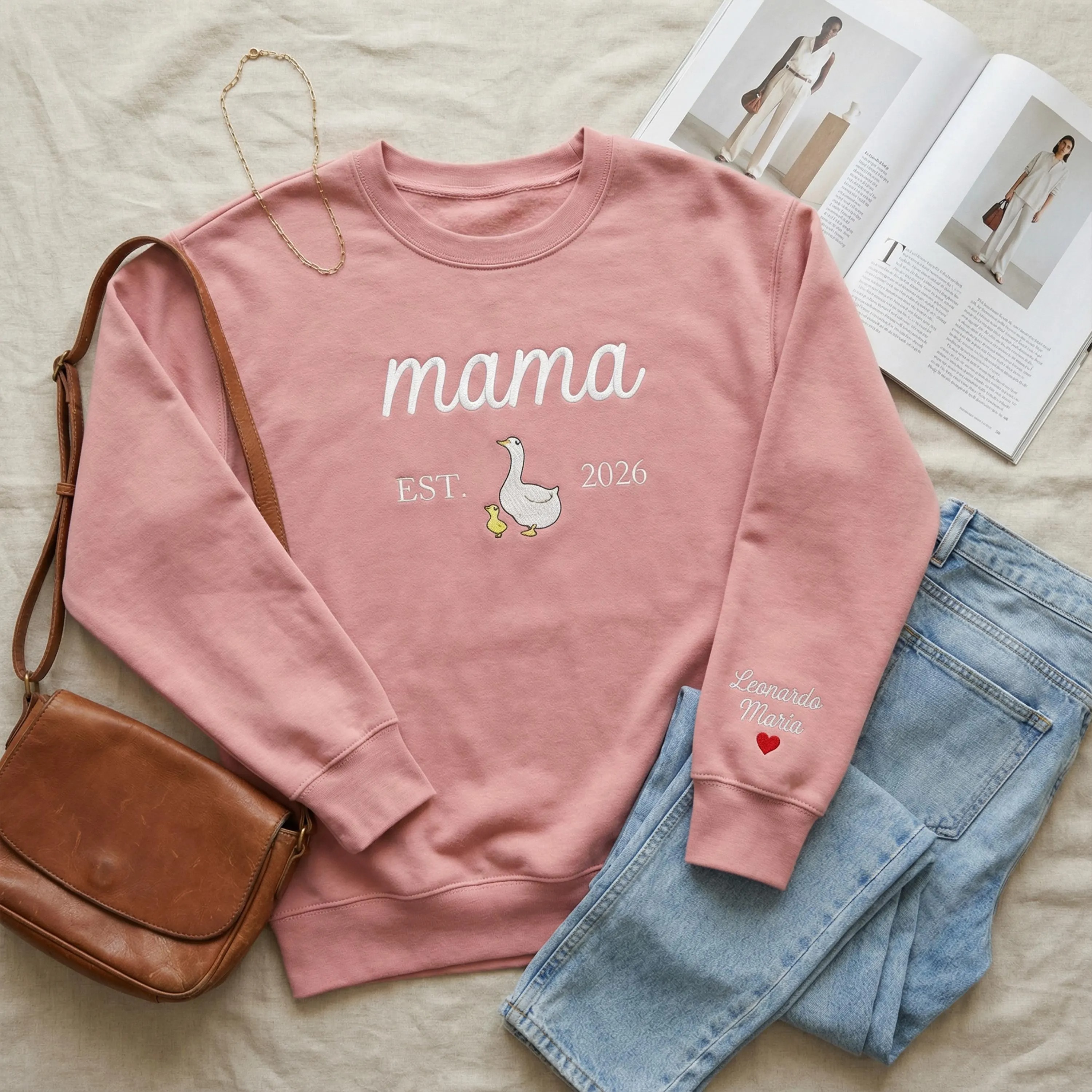 Embroidered Mama Duck Sweatshirt