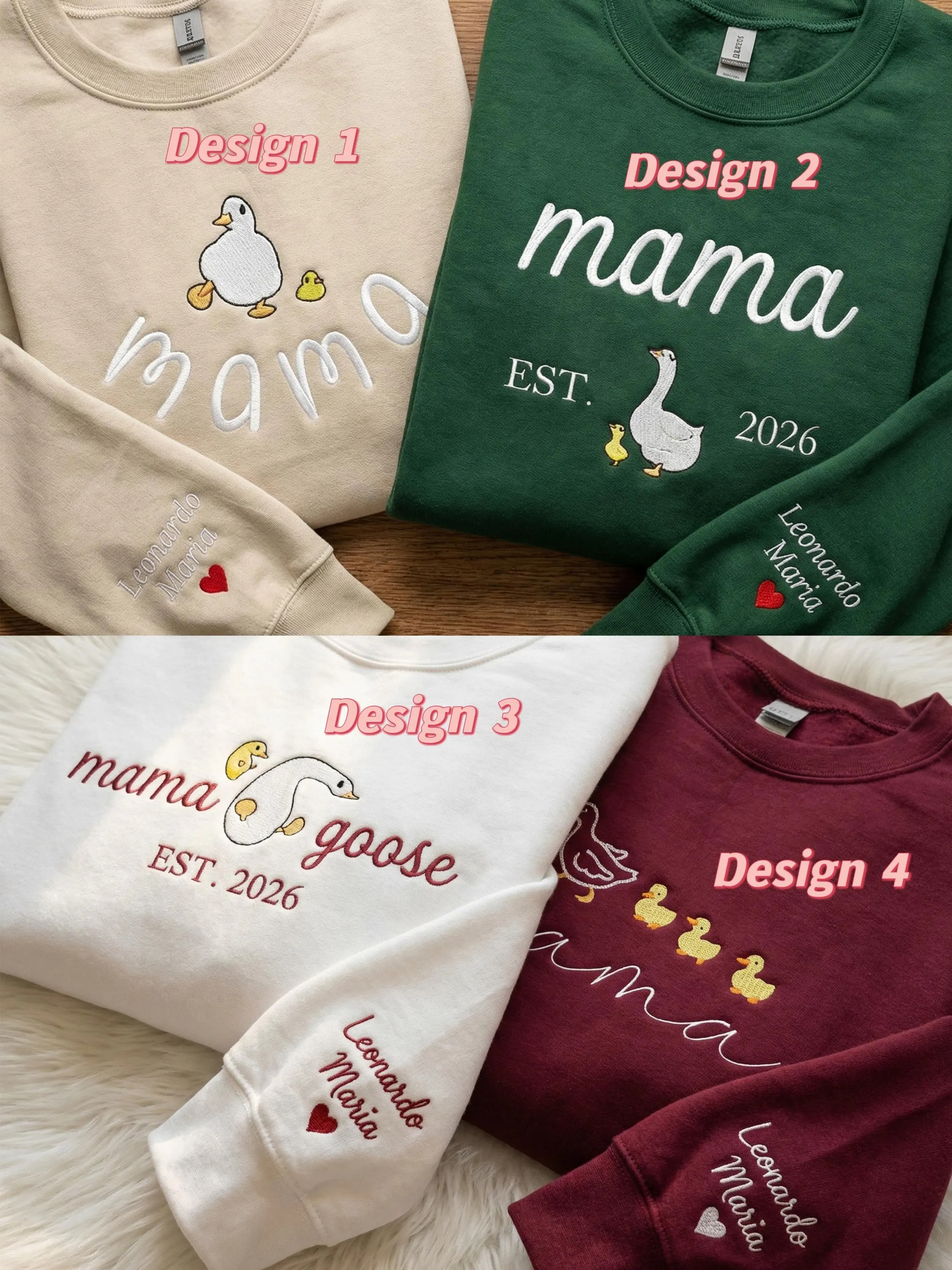 Embroidered Mama Duck Sweatshirt