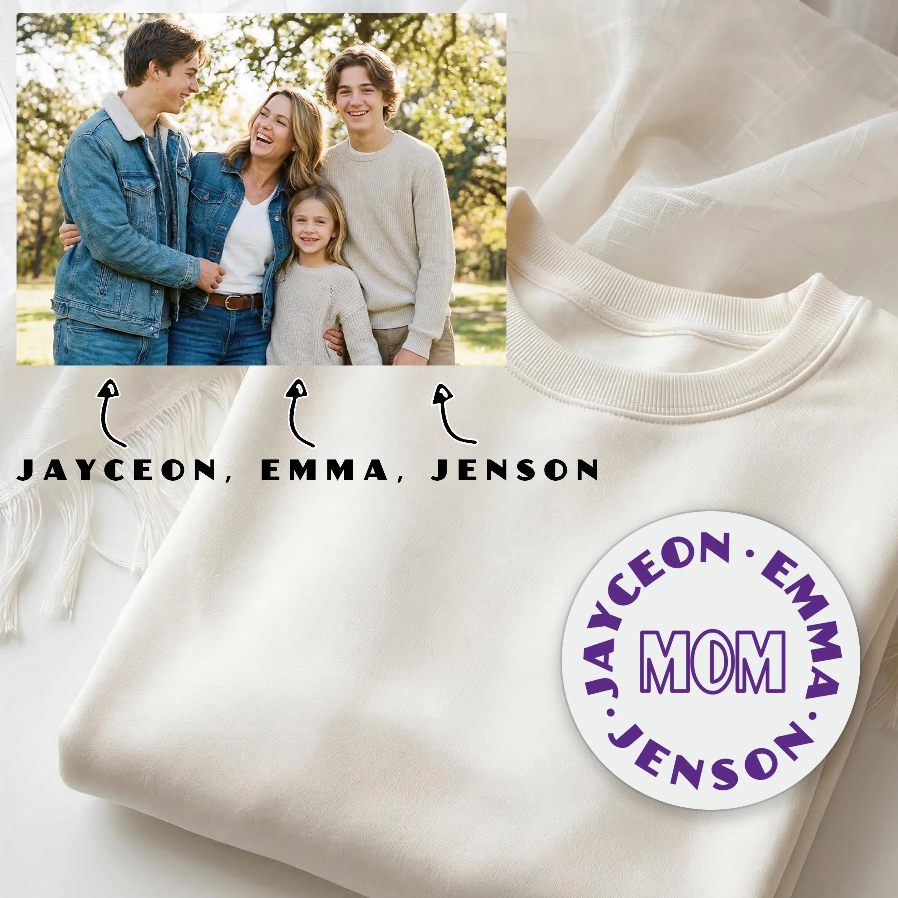 Custom Kids Names around Mom Jumper