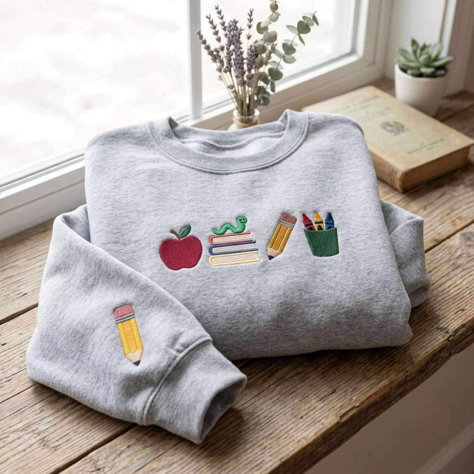 Embroidered Teacher Sweatshirt, Back To School Classroom Shirt, Education Grad Gift