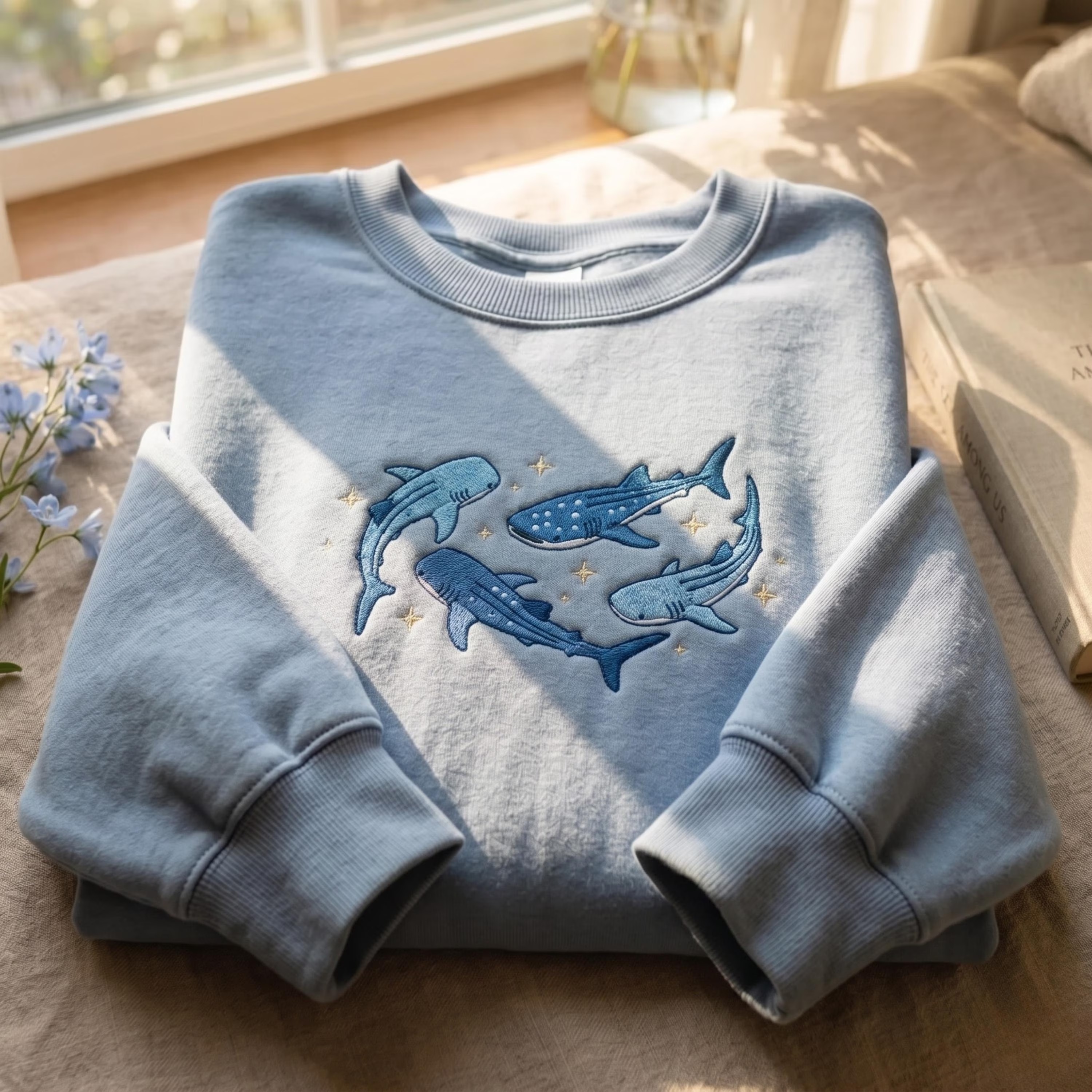 Embroidered Whale Shark Sweatshirt