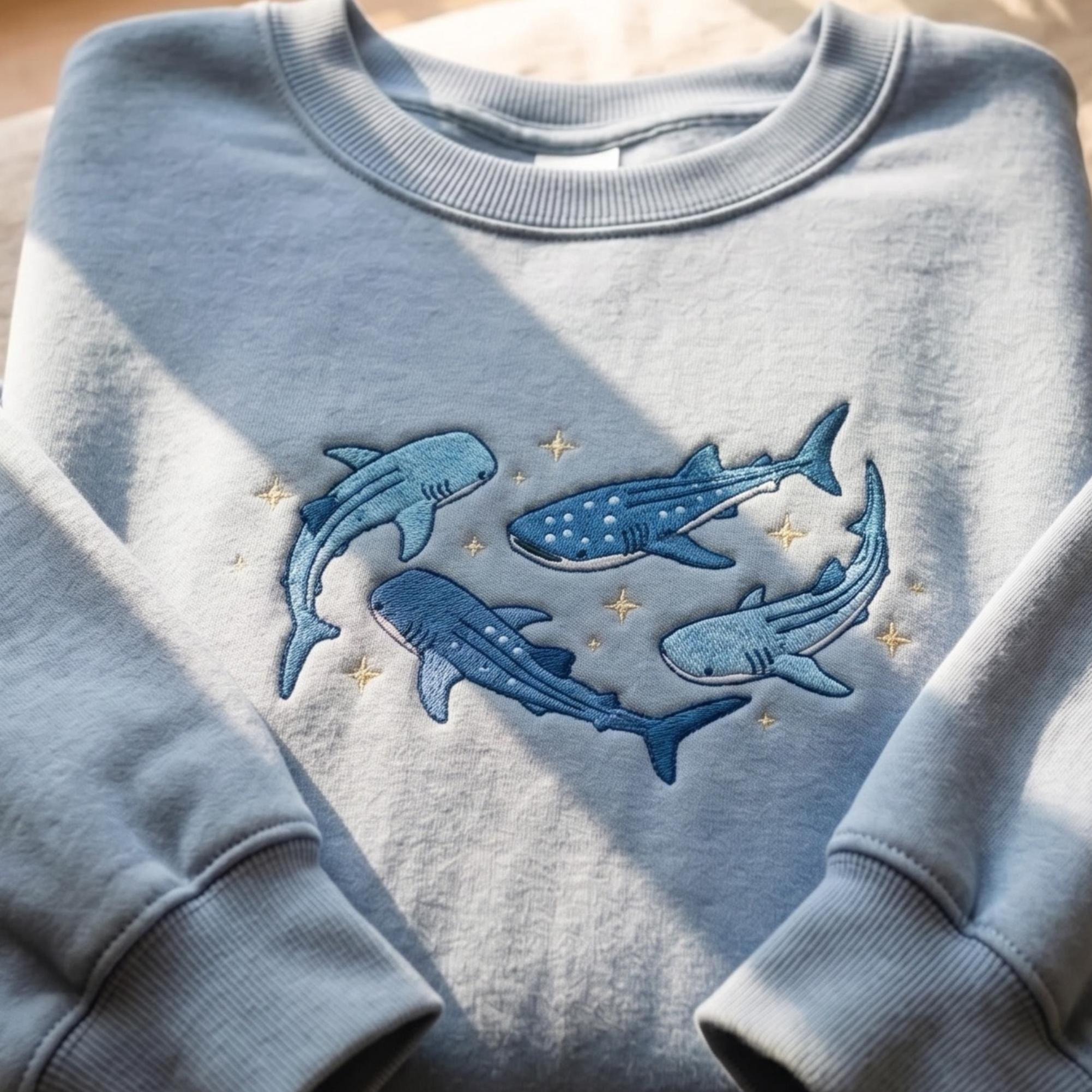 Embroidered Whale Shark Sweatshirt