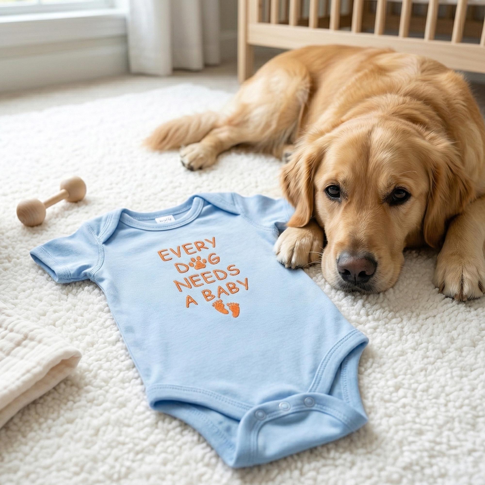 Every Dog Needs A Baby Embroidered Onesie