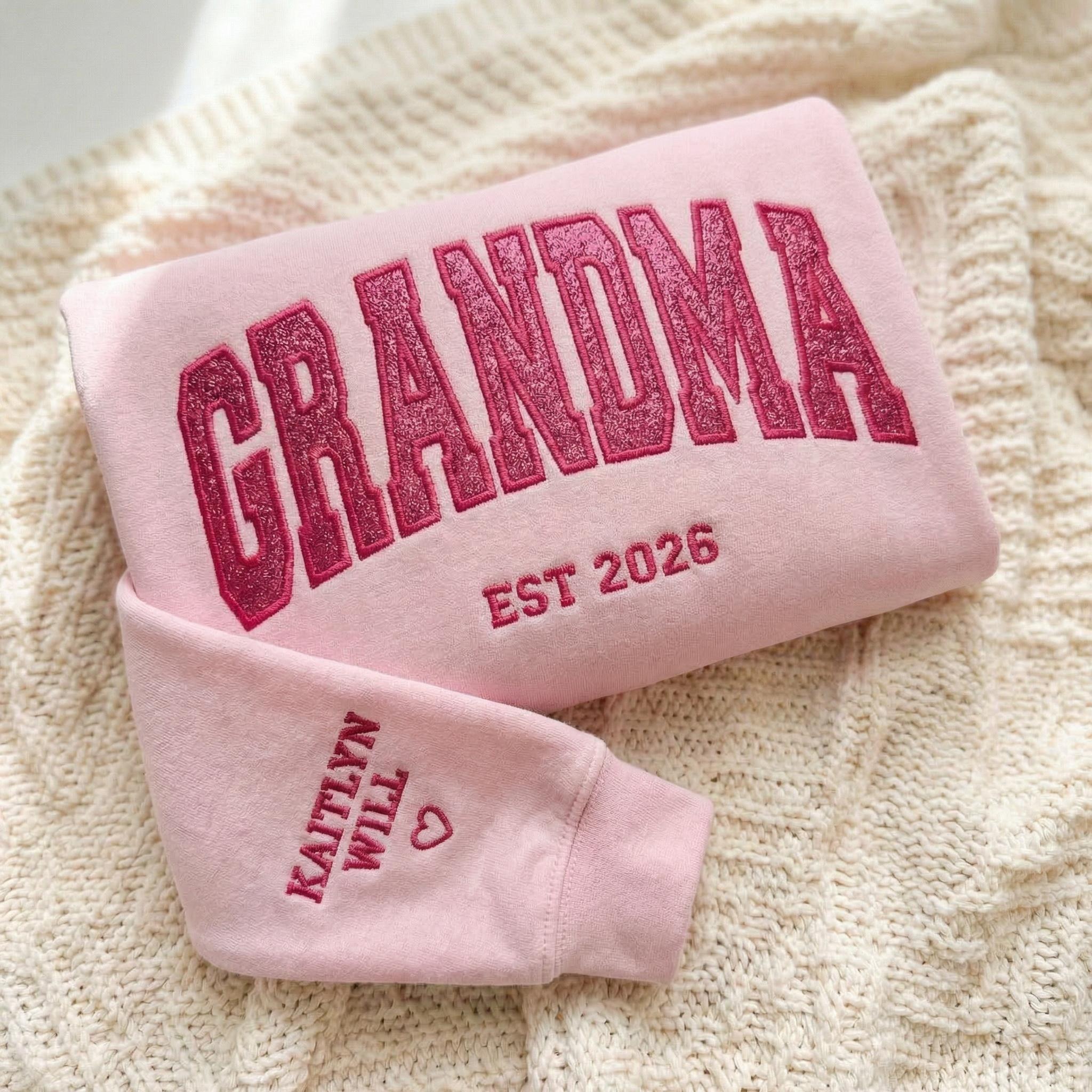 Glitter Embroidered Grandma Sweatshirt,   Mother's Day Gift