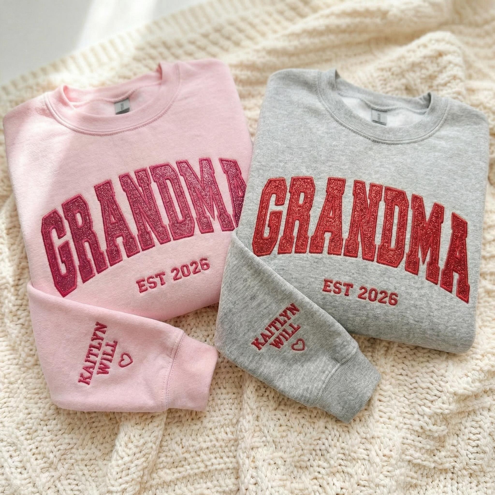Glitter Embroidered Grandma Sweatshirt,   Mother's Day Gift