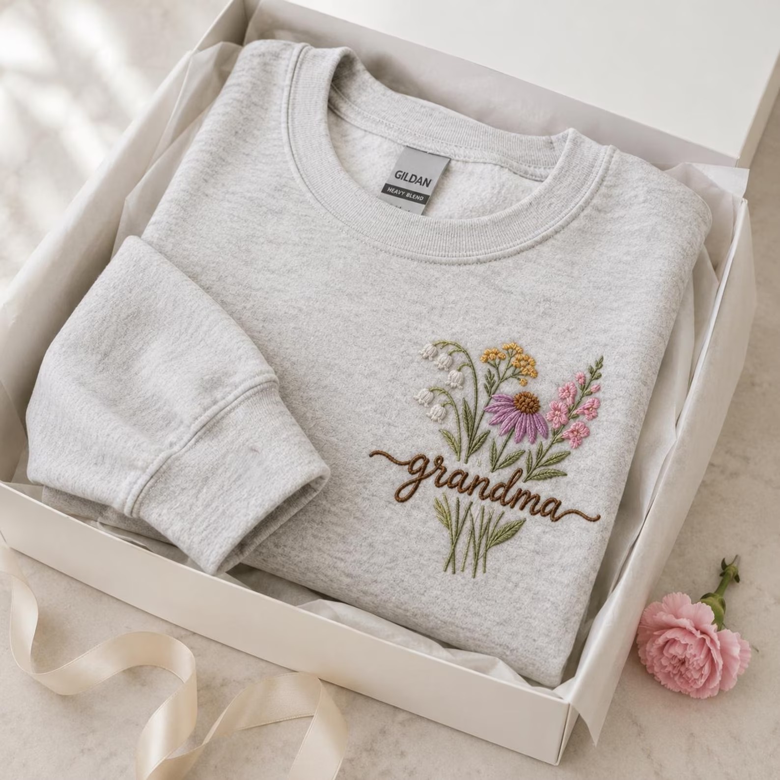 Grandma Wildflower Custom Floral Grandma Sweatshirt