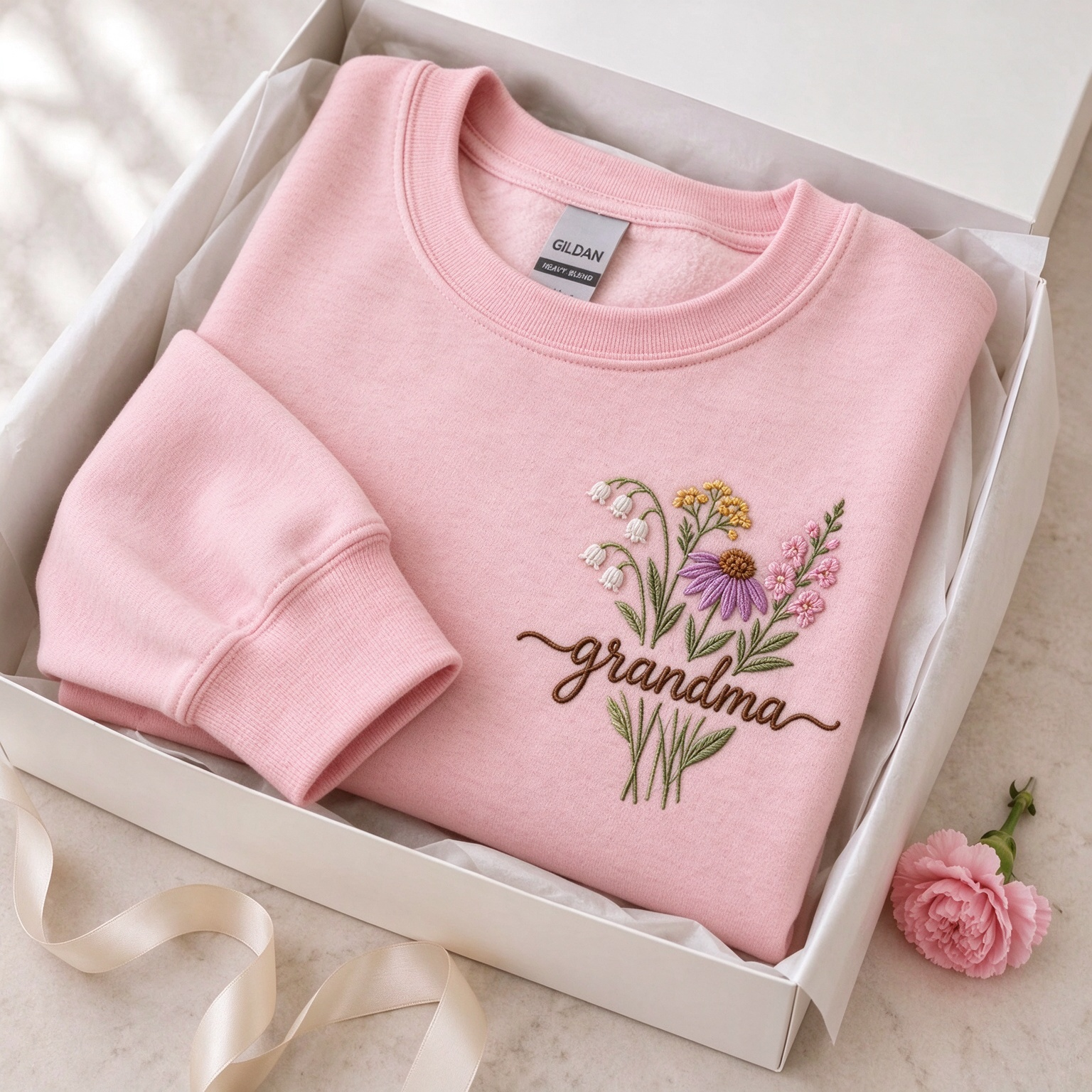 Grandma Wildflower Custom Floral Grandma Sweatshirt