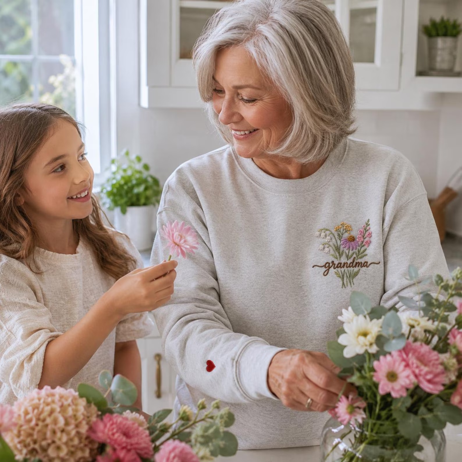 Grandma Wildflower Custom Floral Grandma Sweatshirt
