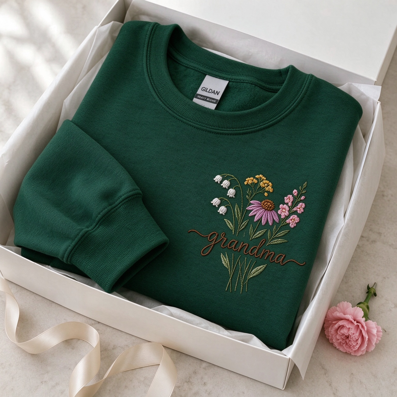 Grandma Wildflower Custom Floral Grandma Sweatshirt