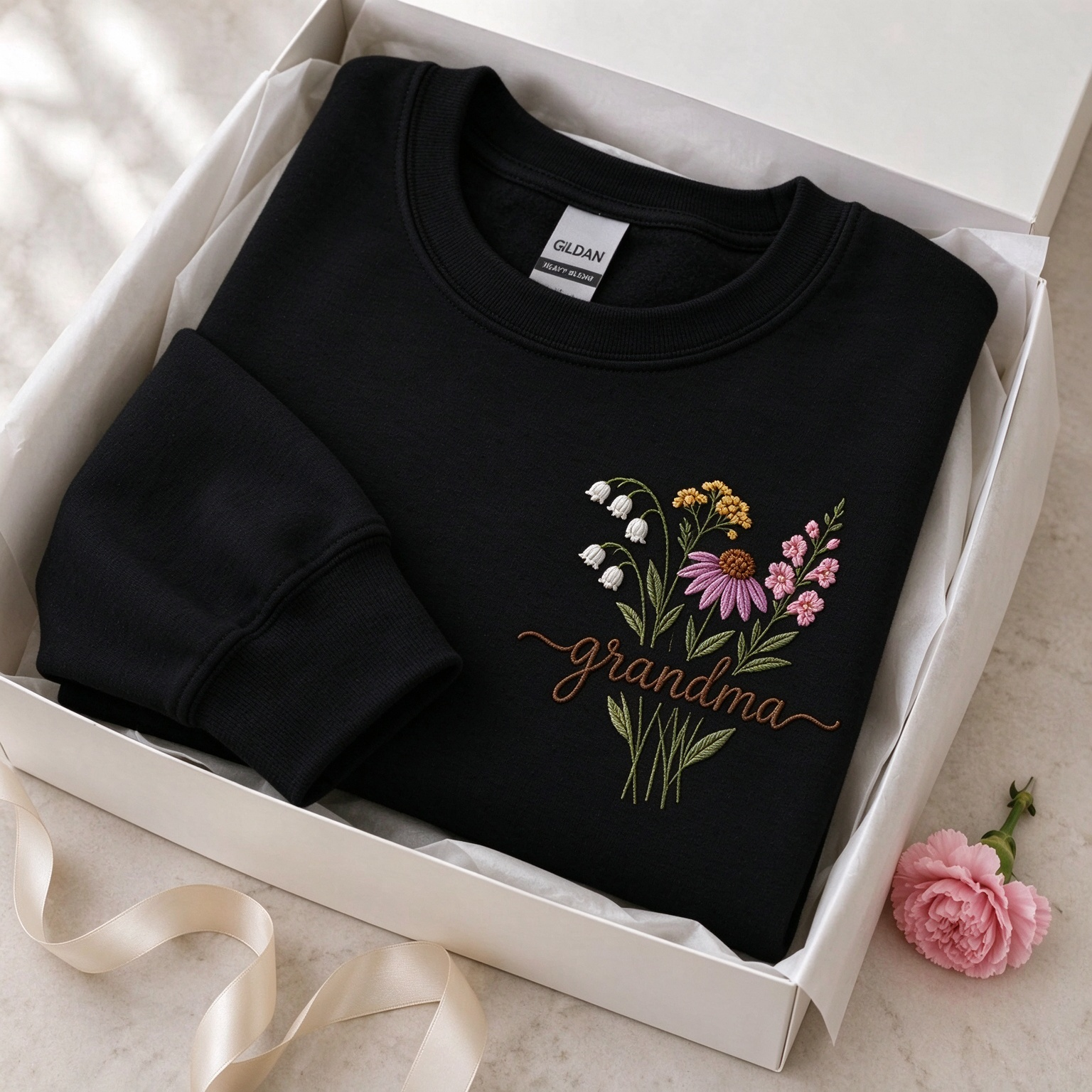 Grandma Wildflower Custom Floral Grandma Sweatshirt