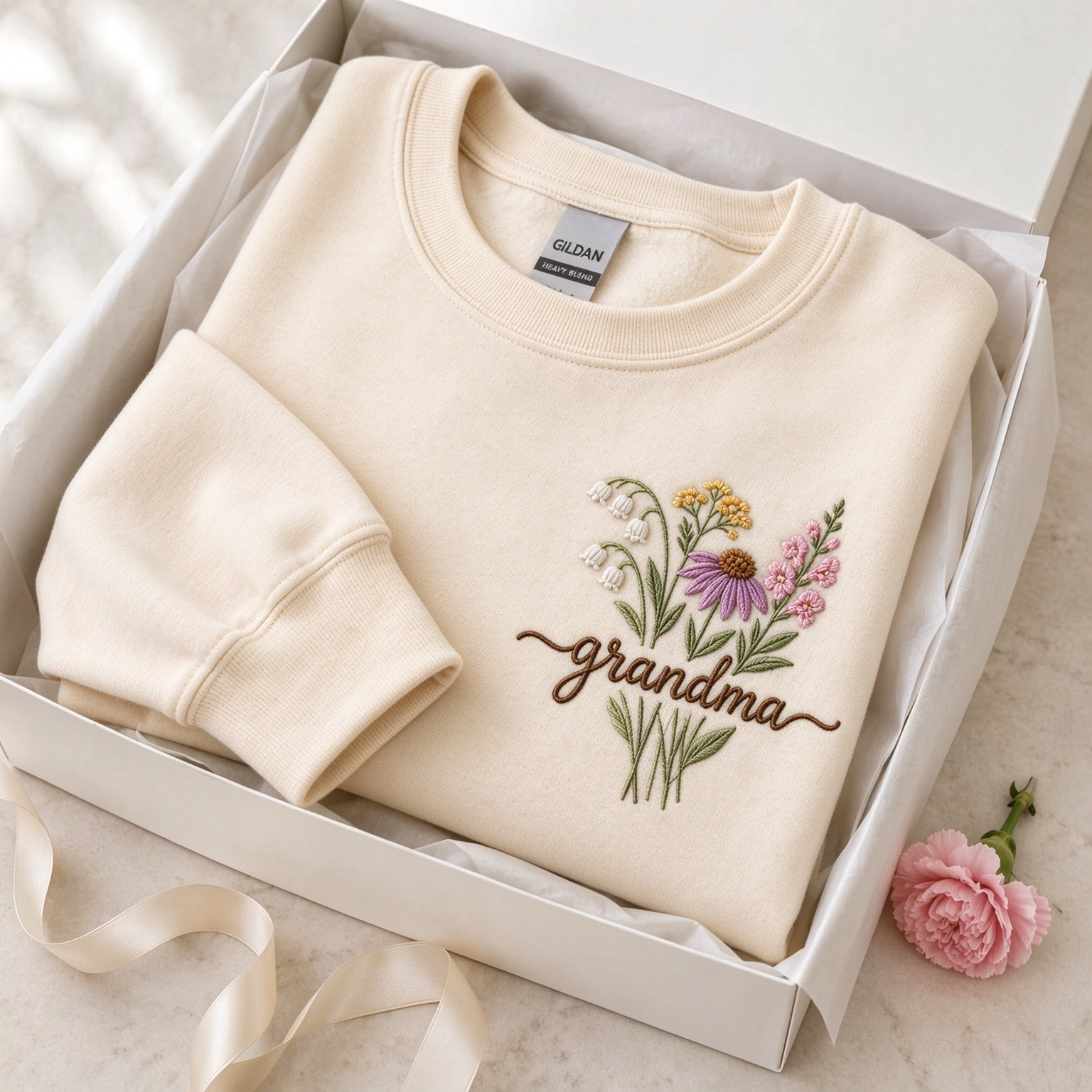 Grandma Wildflower Custom Floral Grandma Sweatshirt