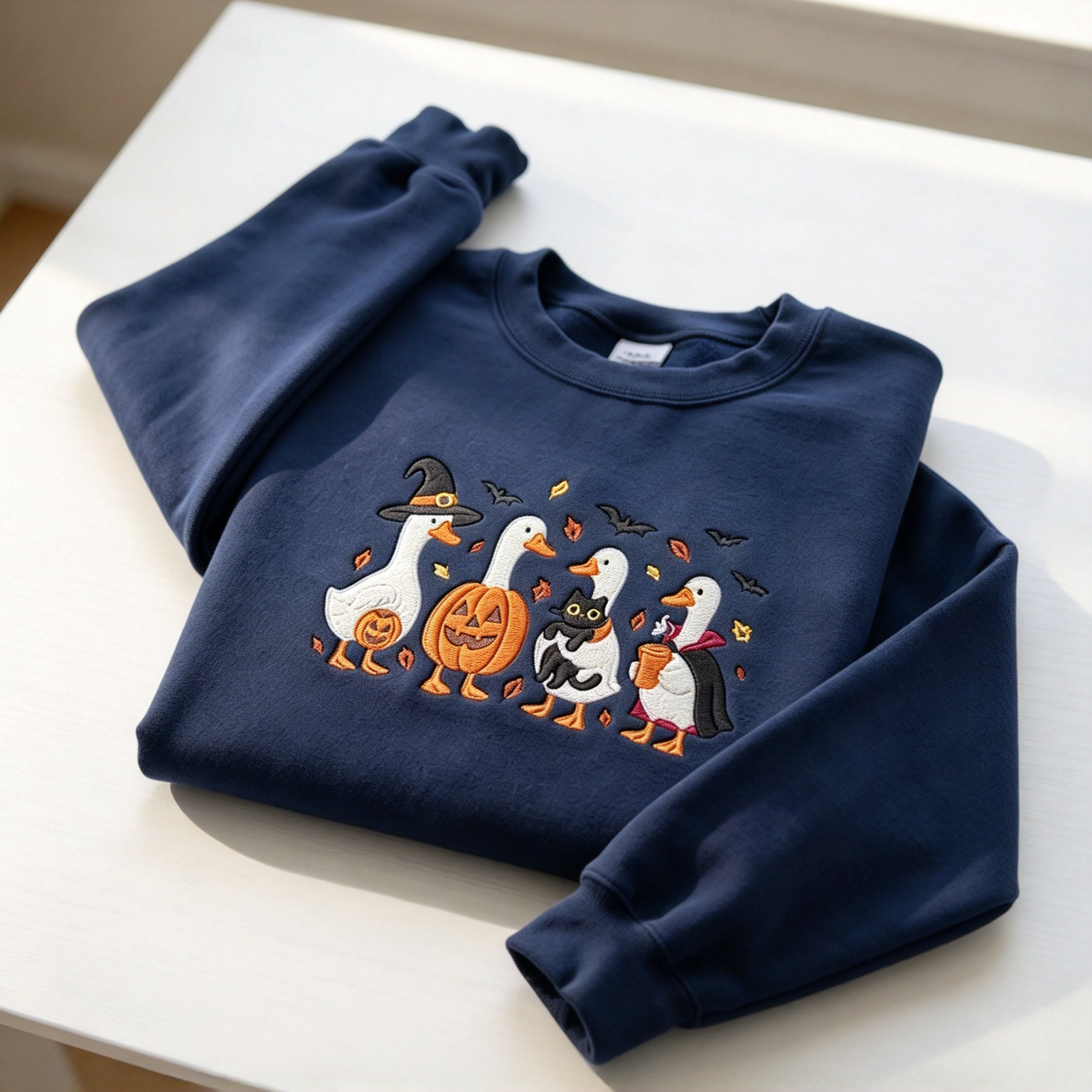 Halloween Goose Duck Embroidered Sweatshirt