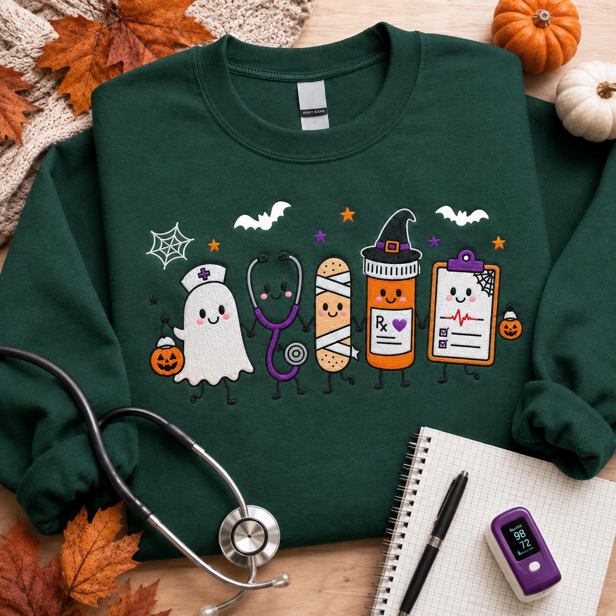 Halloween Nurse Ghost Medical Spooky Sweatshirt