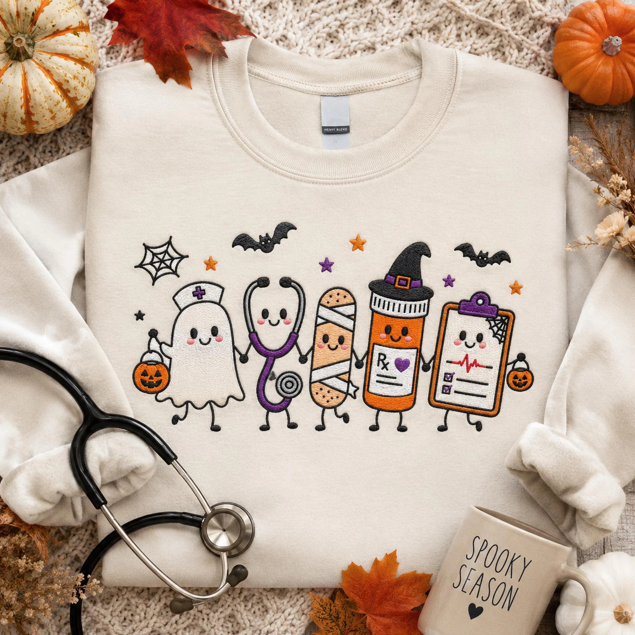 Halloween Nurse Ghost Medical Spooky Sweatshirt