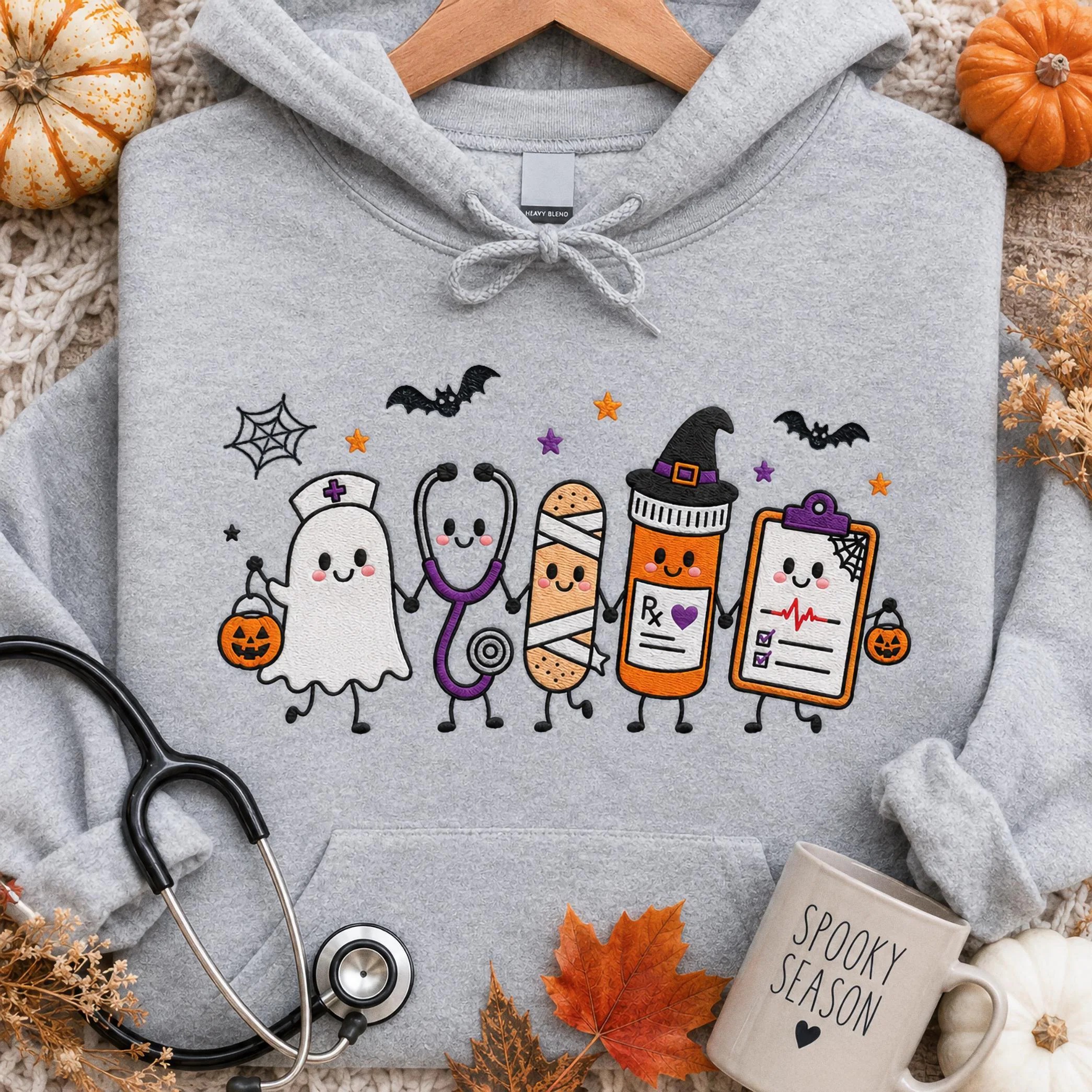 Halloween Nurse Ghost Medical Spooky Sweatshirt