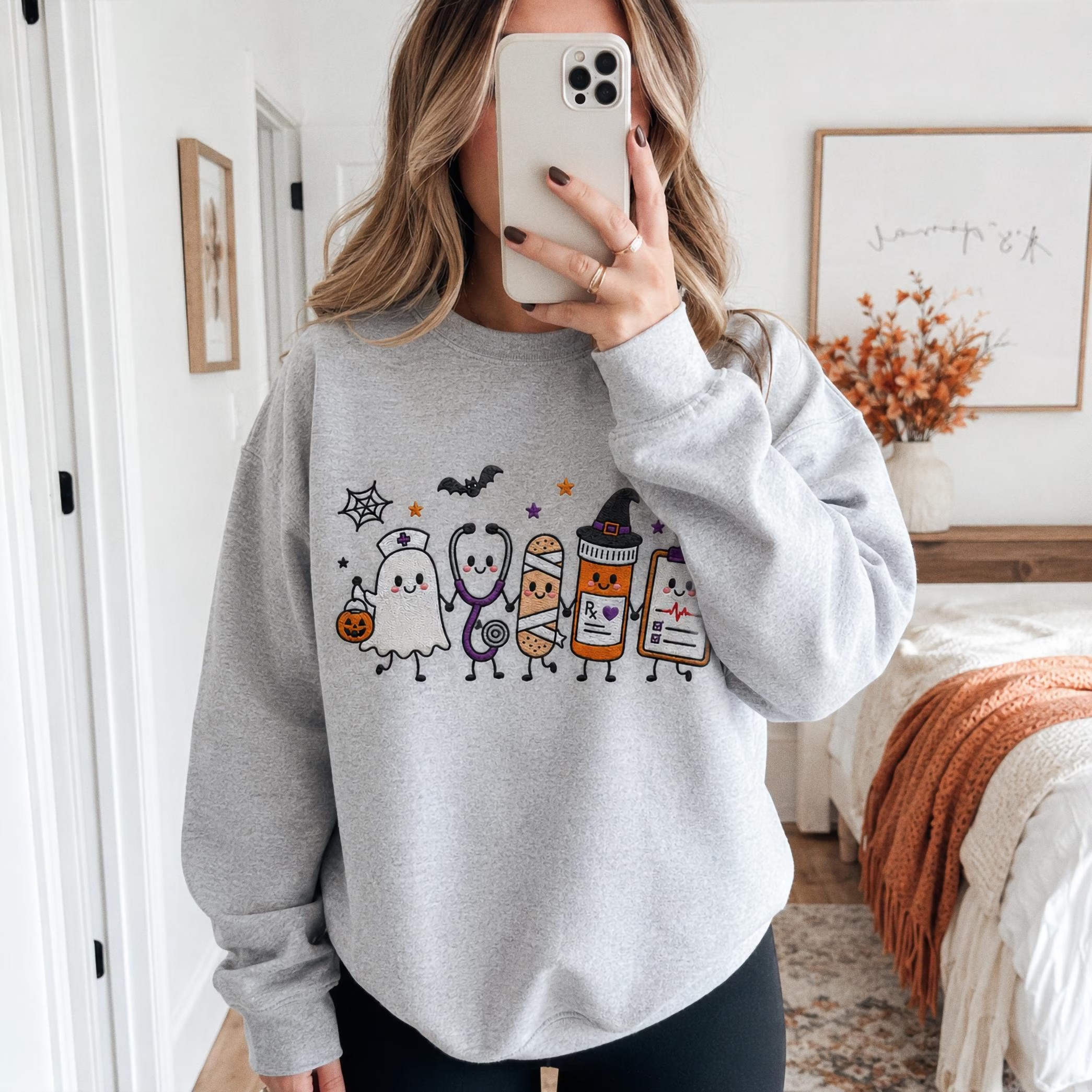 Halloween Nurse Ghost Medical Spooky Sweatshirt