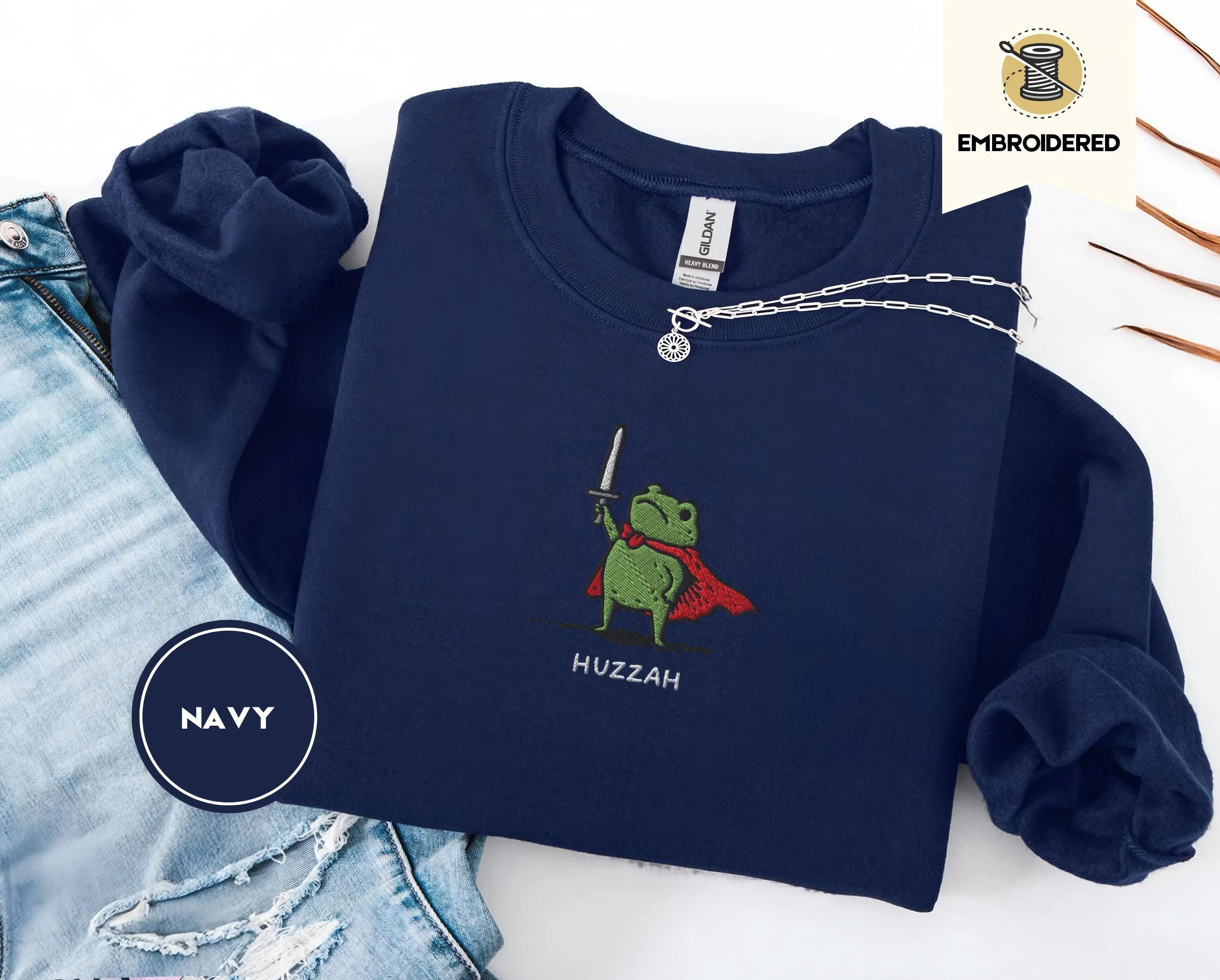 Huzzah Frog Sweatshirt,  Renaissance Faire Frog Crewneck