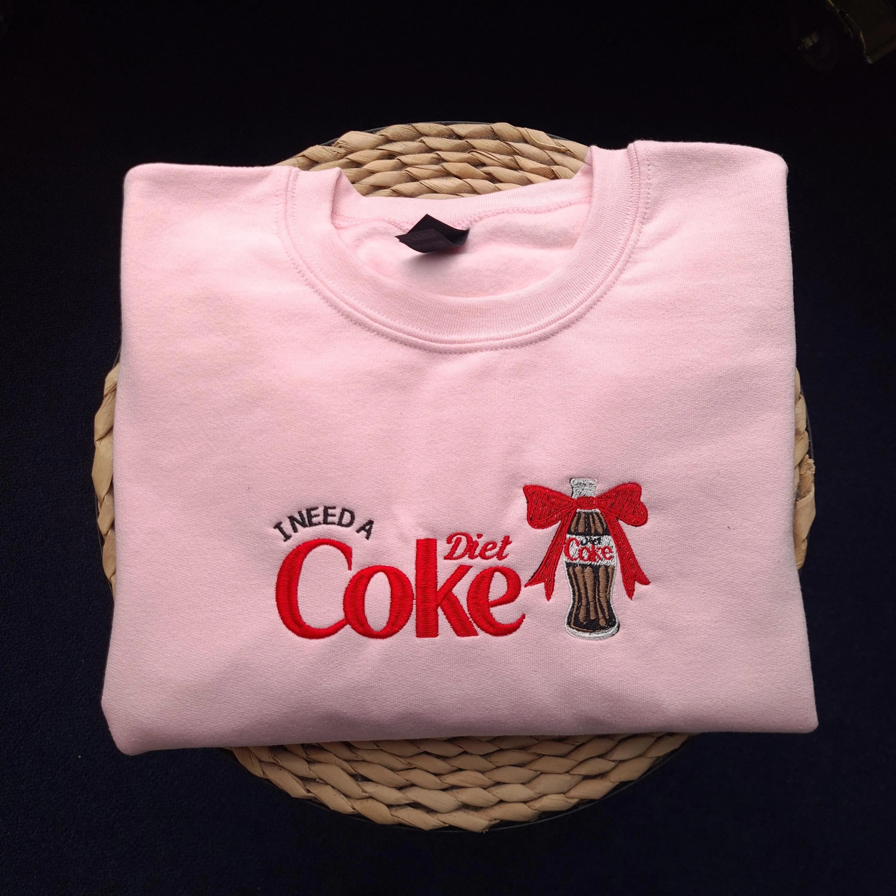 I Need A Diet Coke Embroidered Sweatshirt,