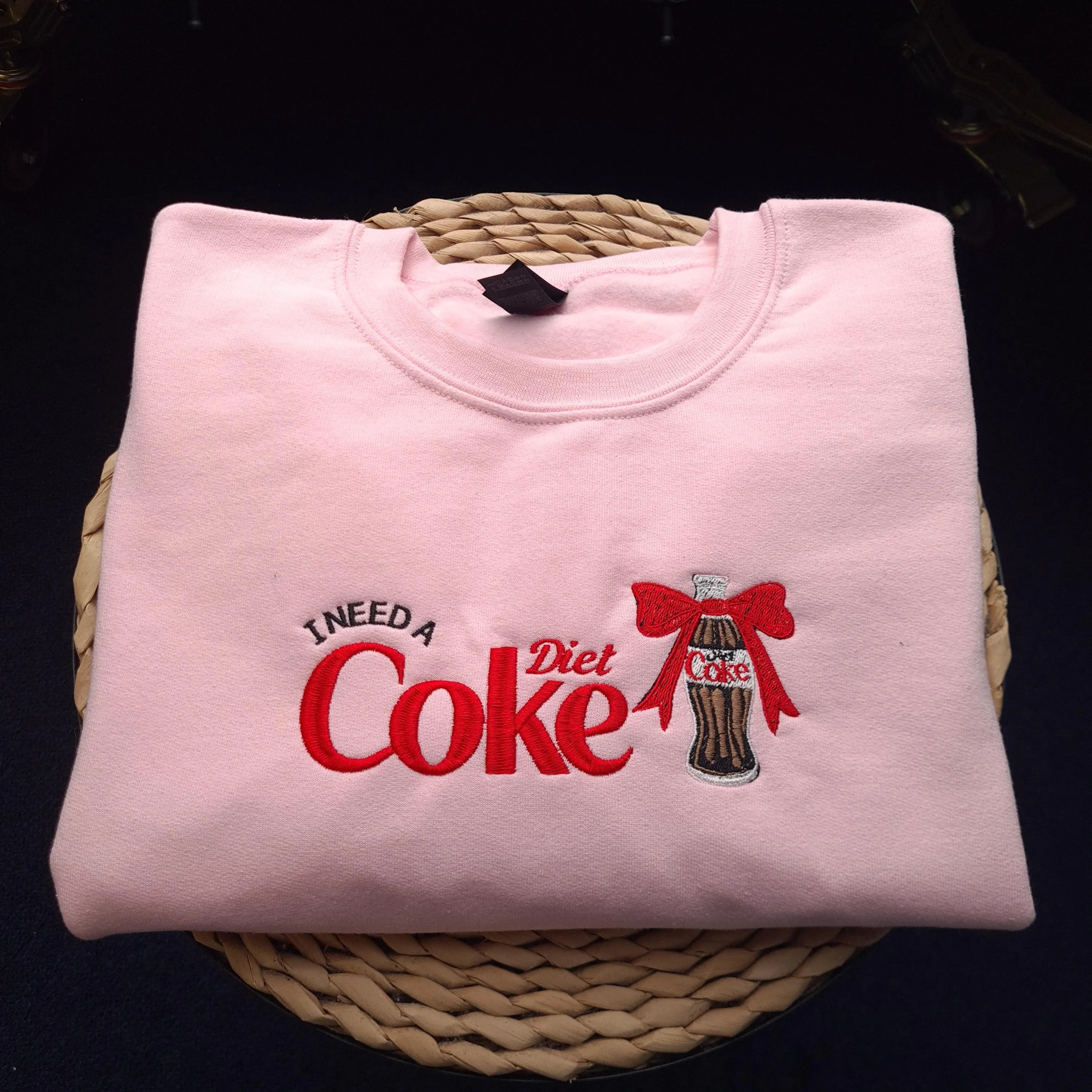 I Need A Diet Coke Embroidered Sweatshirt,