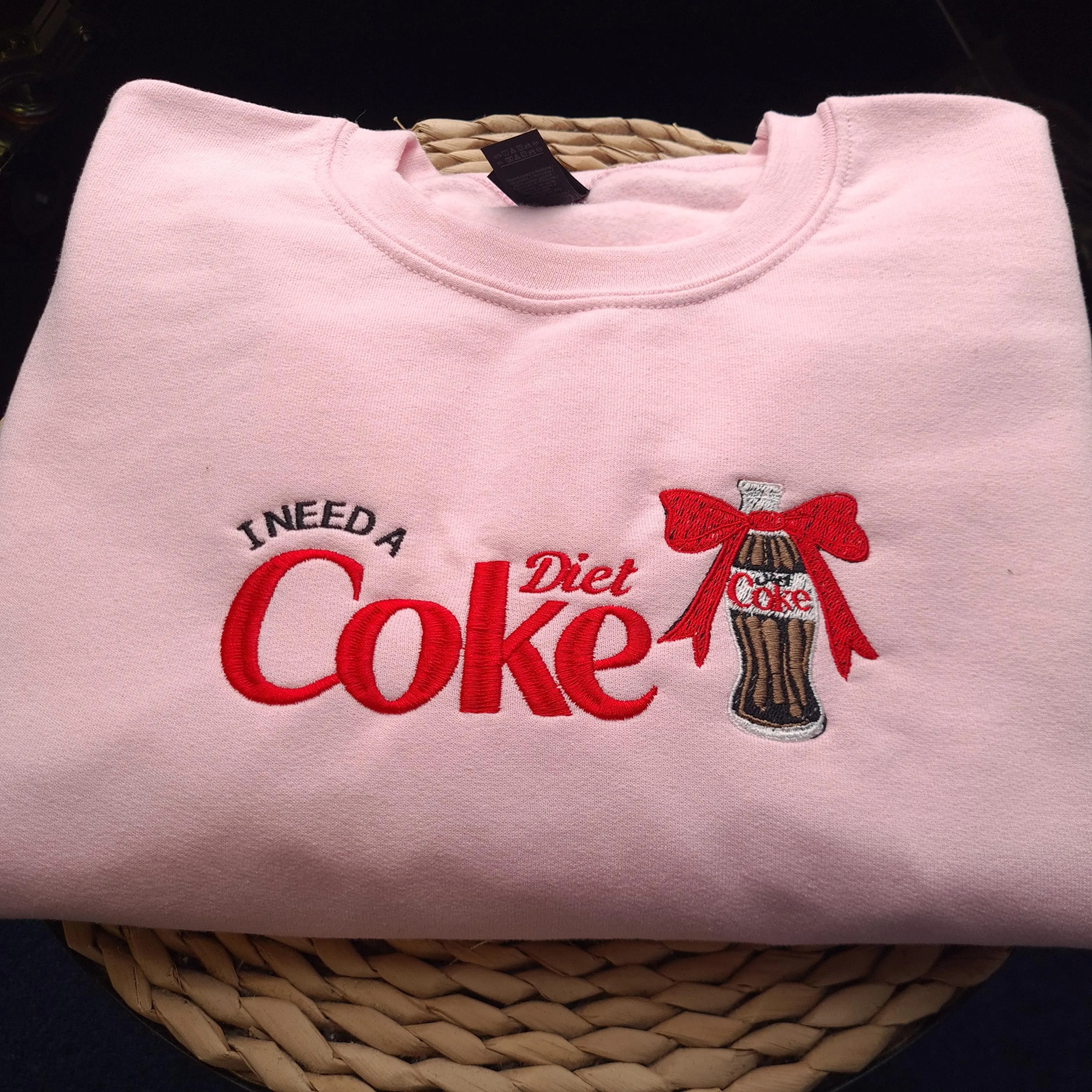 I Need A Diet Coke Embroidered Sweatshirt,