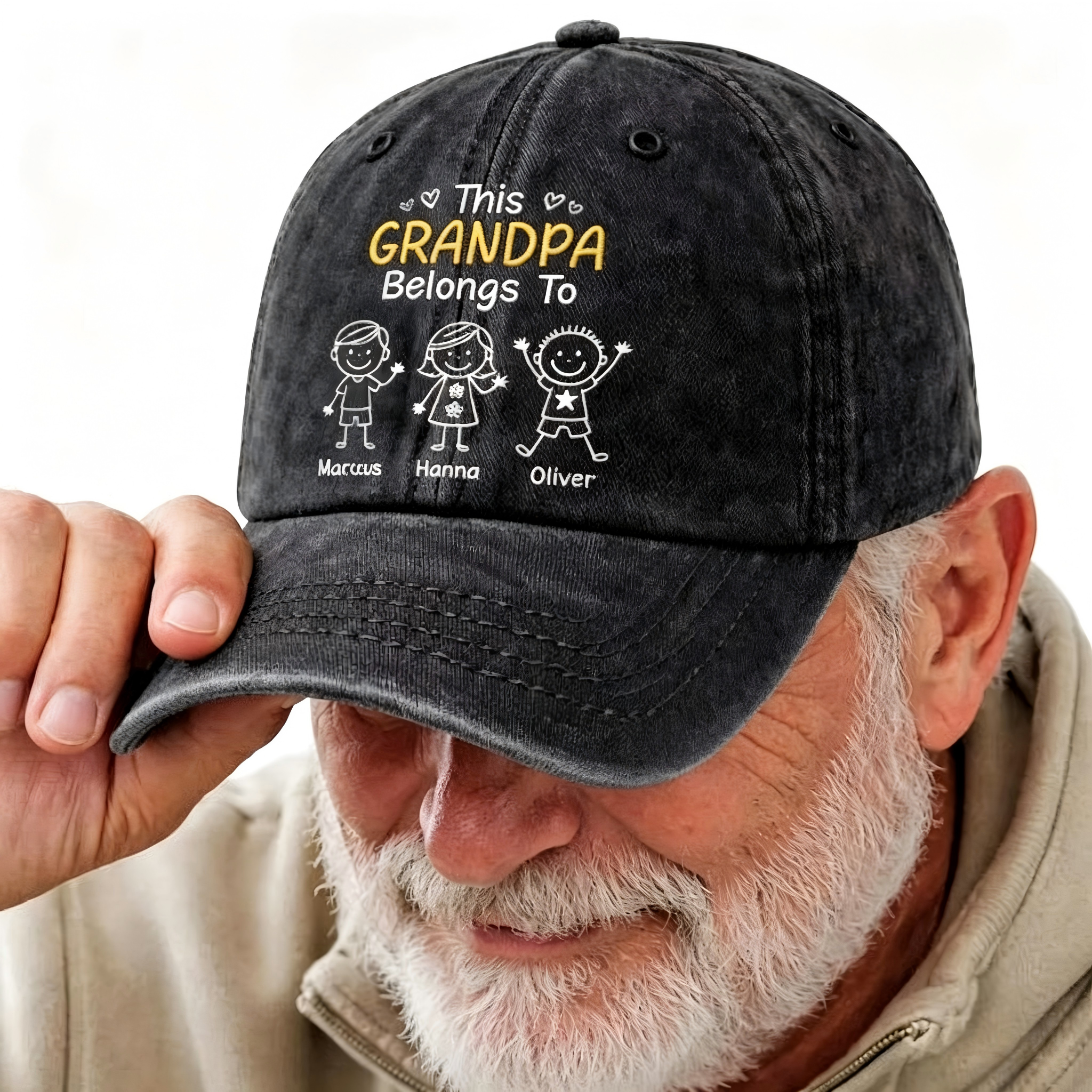 Grandpa Belong To, Custom Cap for Men And Kids, Gift For Grandpa, Dad