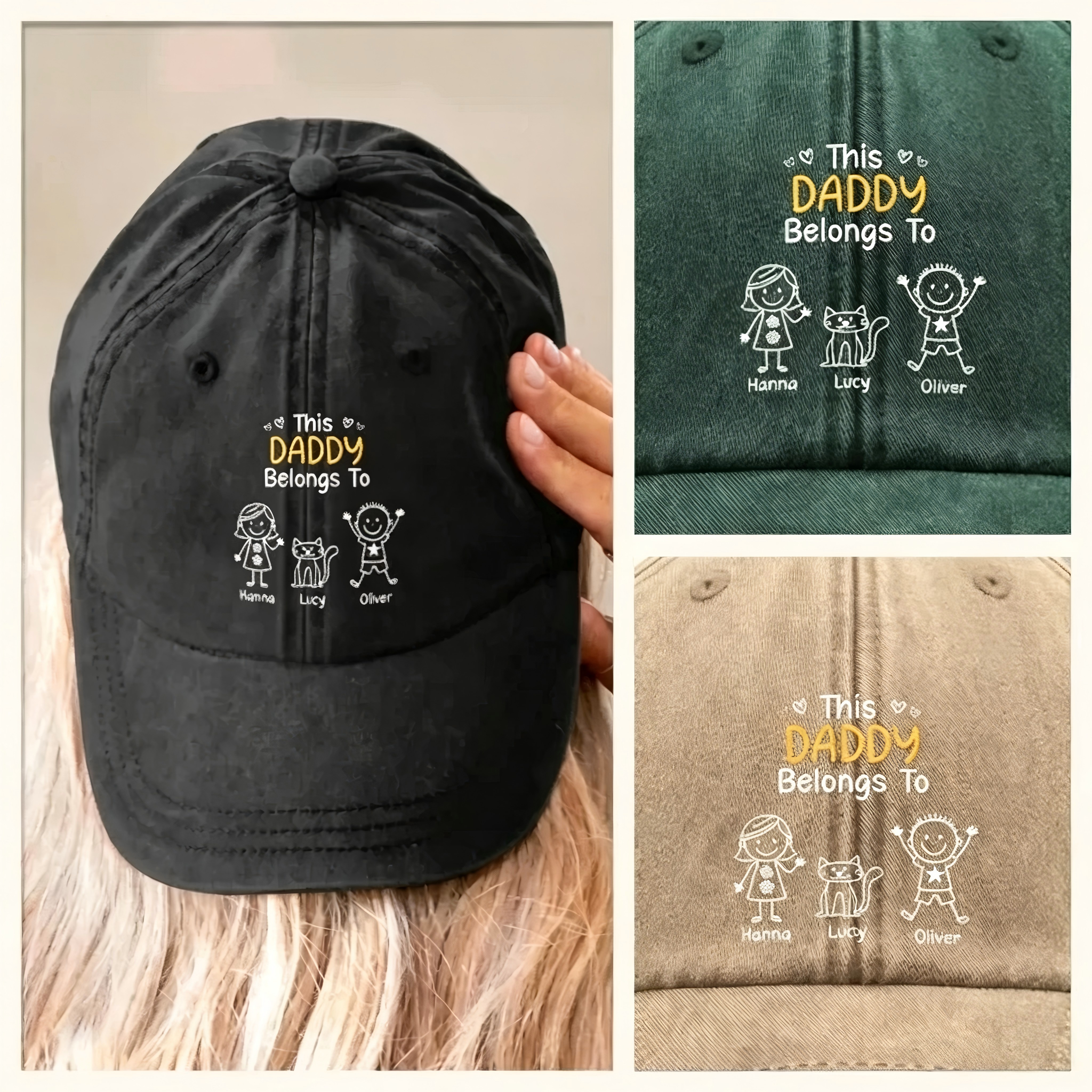 Grandpa Belong To, Custom Cap for Men And Kids, Gift For Grandpa, Dad