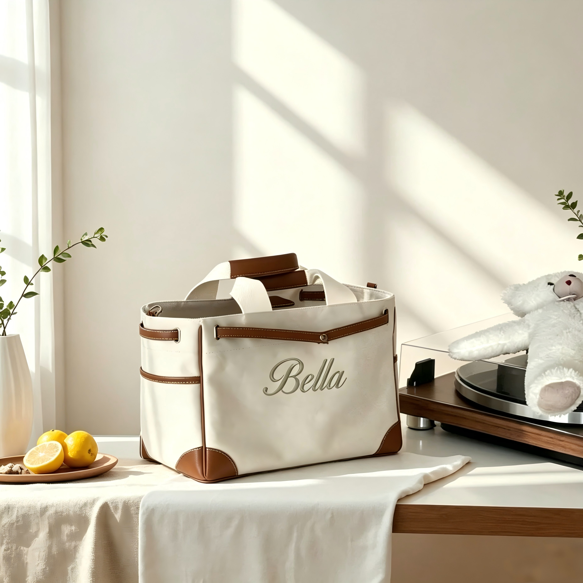 Personalized Newborn Baby Diaper Caddy Organizer，New Mom Gifts