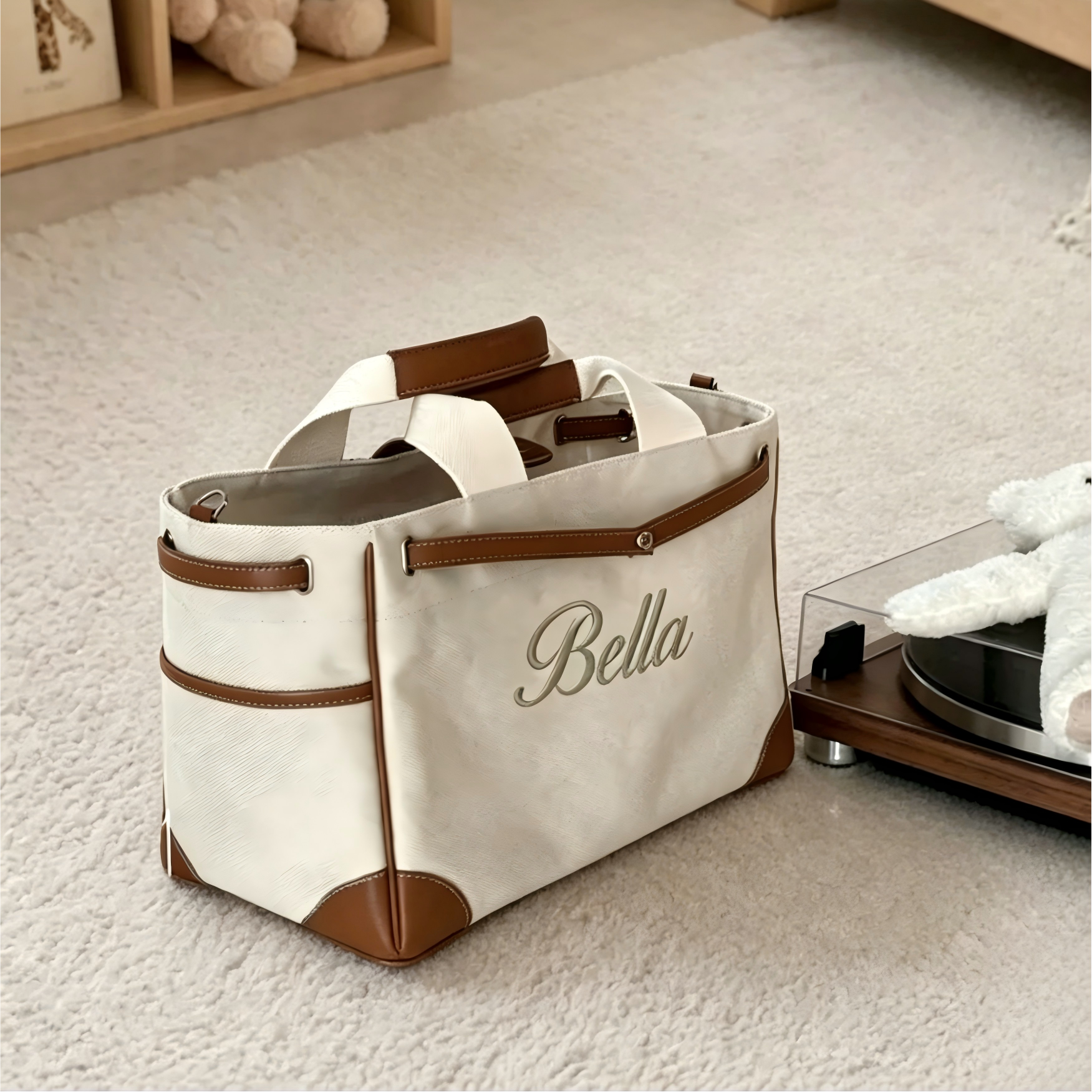 Personalized Newborn Baby Diaper Caddy Organizer，New Mom Gifts