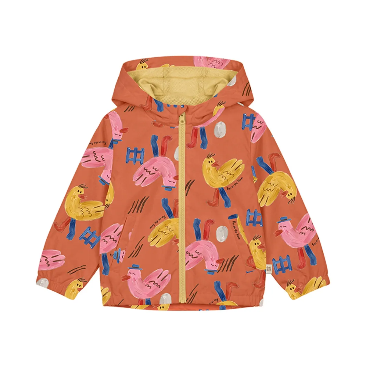Kids Cartoon Print Waterproof Hooded Jacket, Toddler Windproof Lightweight Outerwear For Boys Girls 