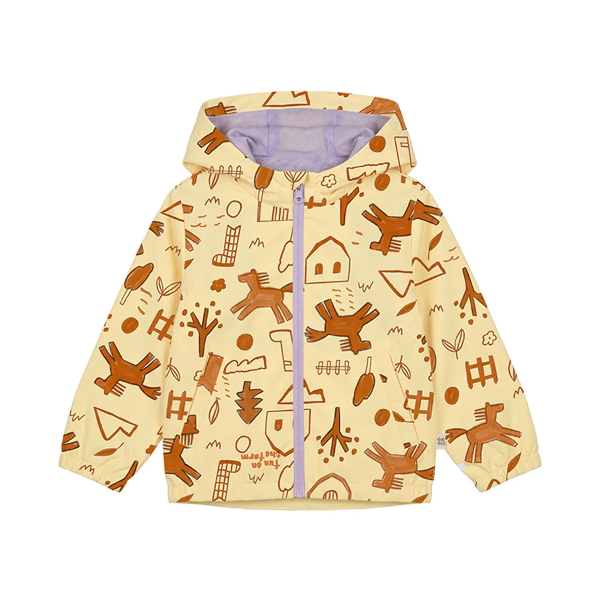 Kids Cartoon Print Waterproof Hooded Jacket, Toddler Windproof Lightweight Outerwear For Boys Girls 
