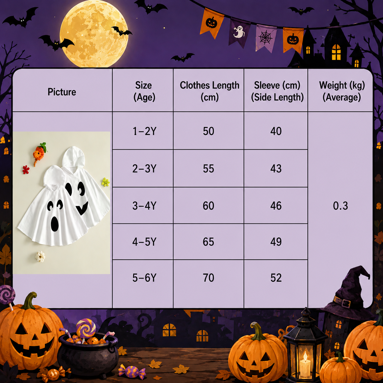 Surprise & Smiley Ghost Hooded Cape
