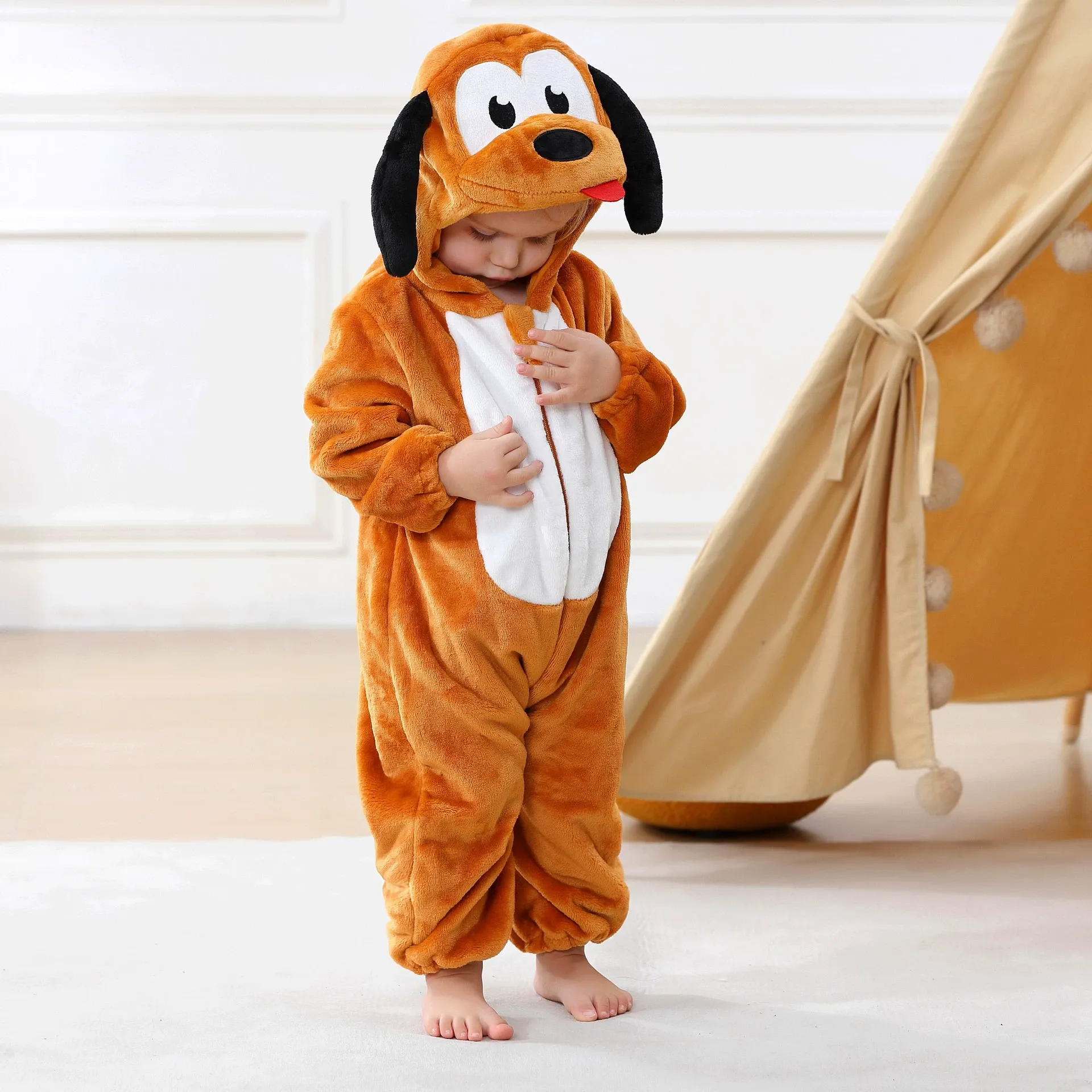 MICHLEY Personalized Name Flannel Kids Cartoon Animal Onesie Pajamas  Custom Baby Romper Loungewear, Unique Newborn Shower Gift for Boys Girls