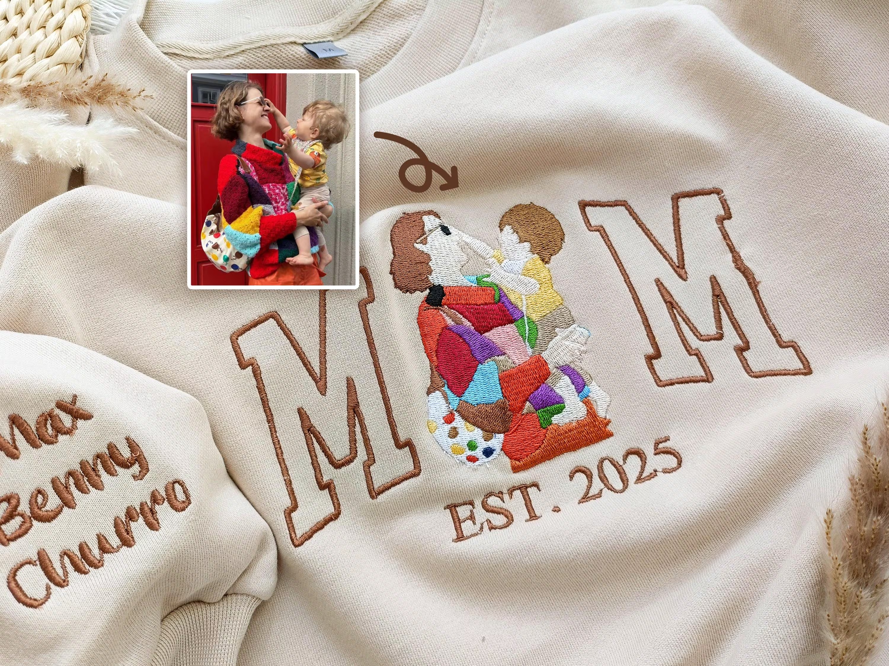 Mama Sweatshirt with Photo-Gift For Custom
