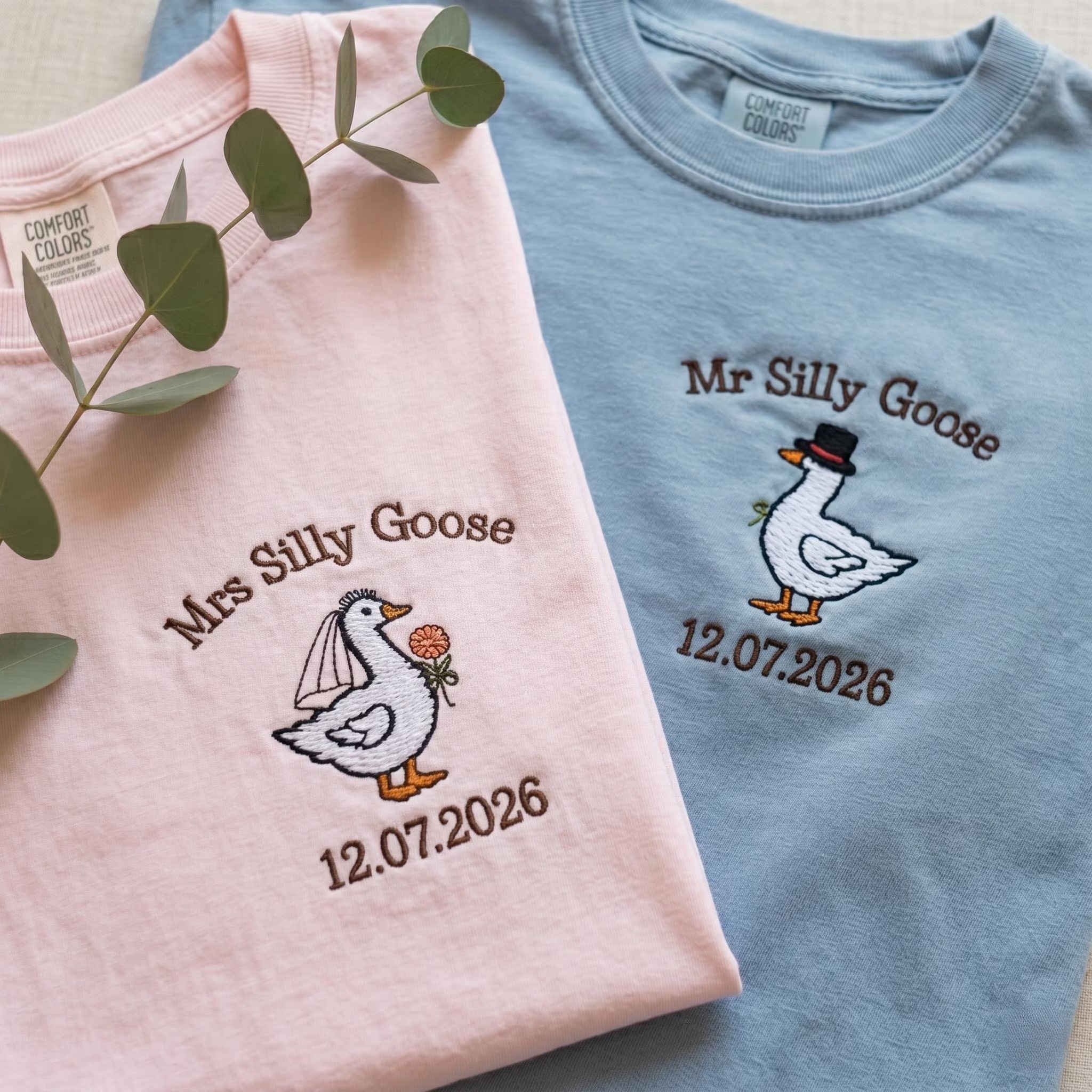 Mr Mrs Silly Goose Embroidered Shirt