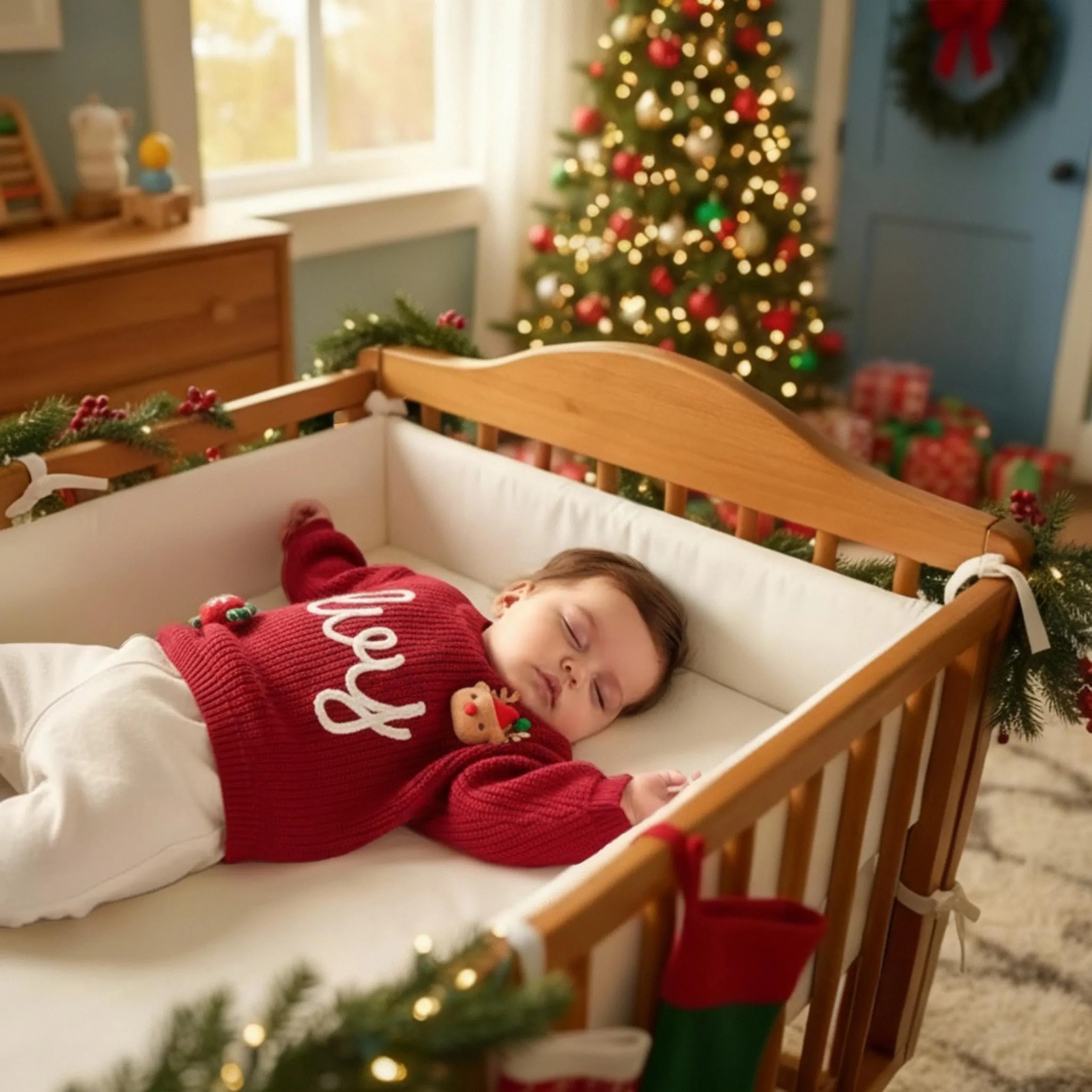 Personalized Custom Name Christmas Knit Kids Sweater