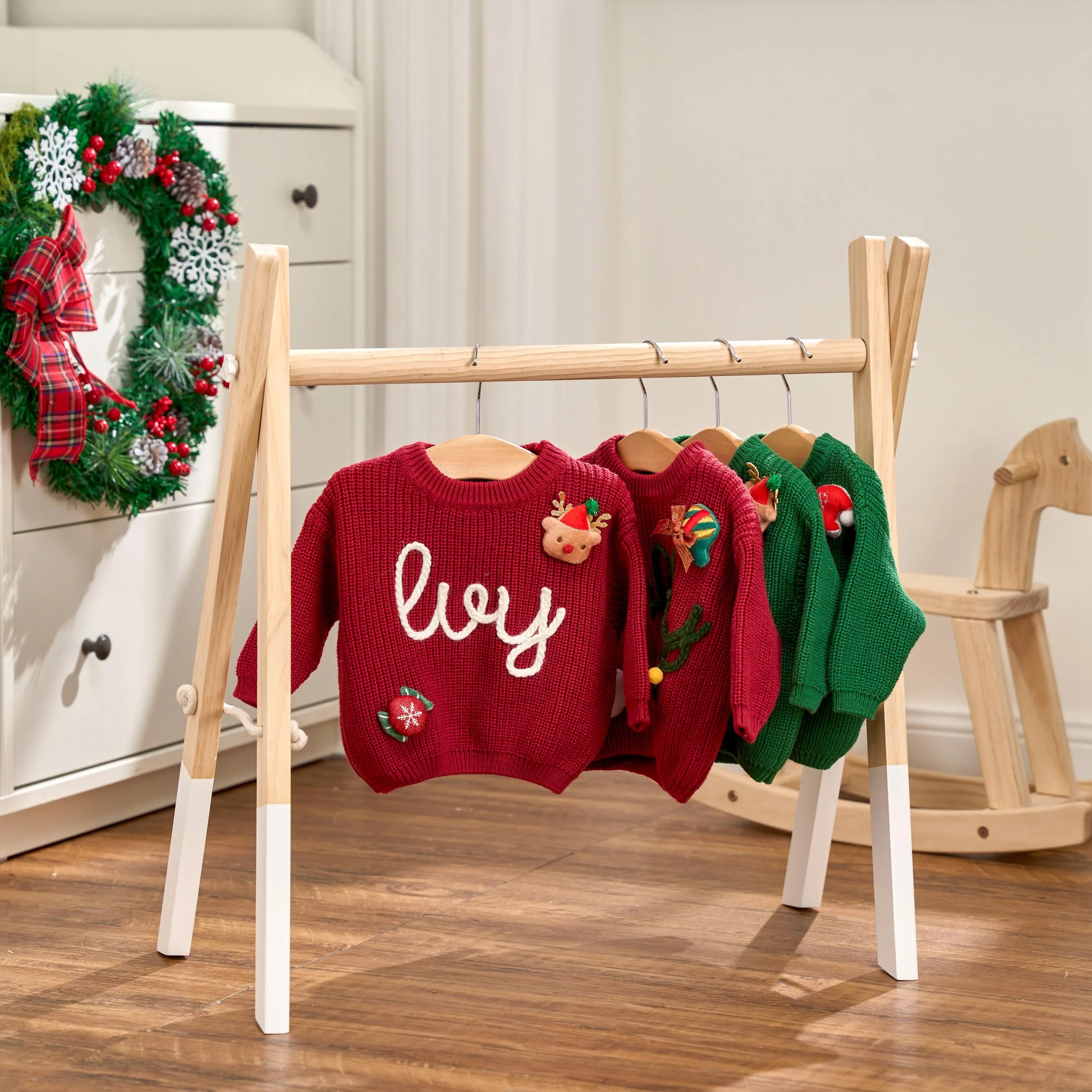 Personalized Custom Name Christmas Knit Kids Sweater