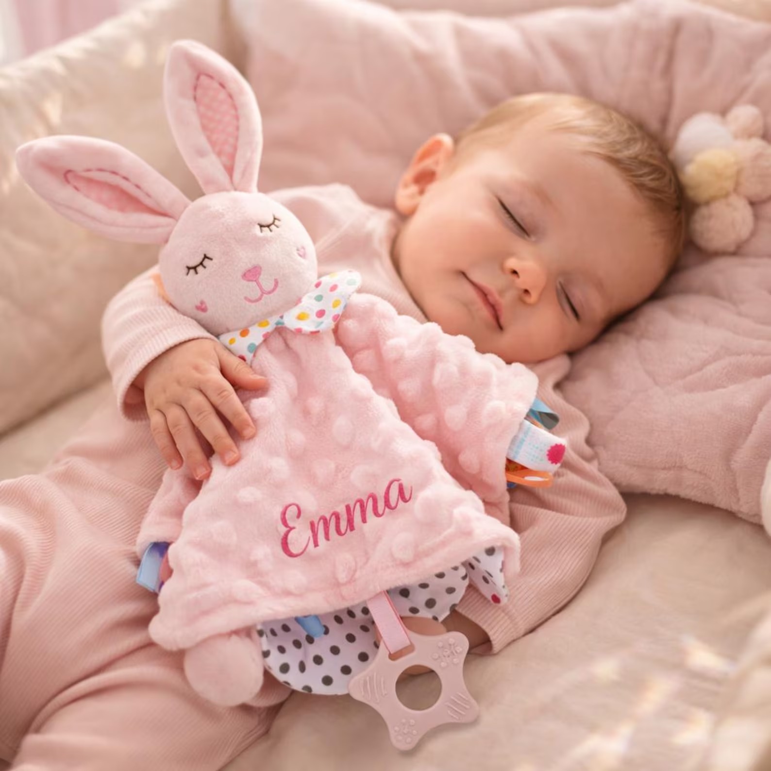 Personalized Baby Lovey Blanket，Baby Shower Gift