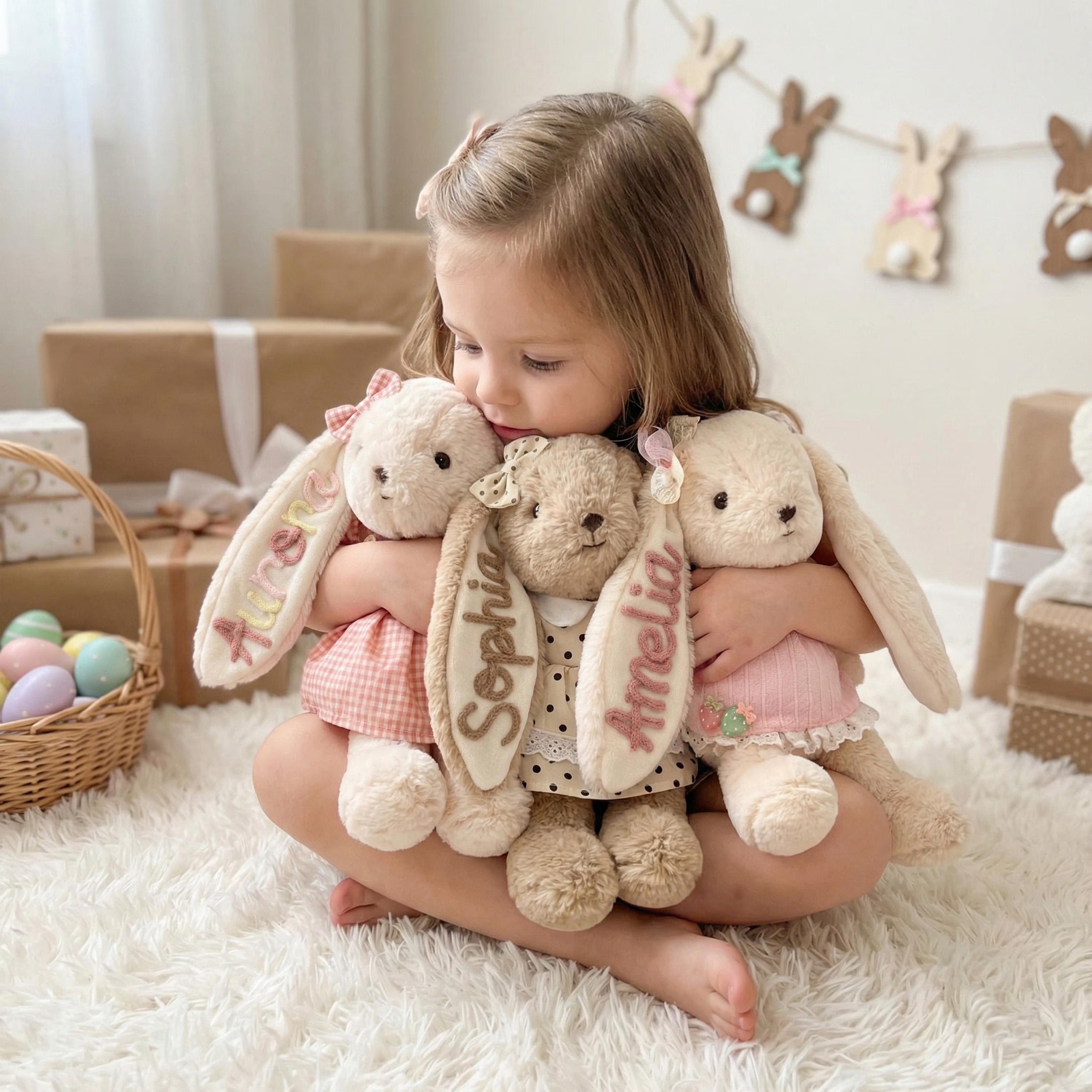 Personalized Bunny Plush Nursery Rabbit Doll
