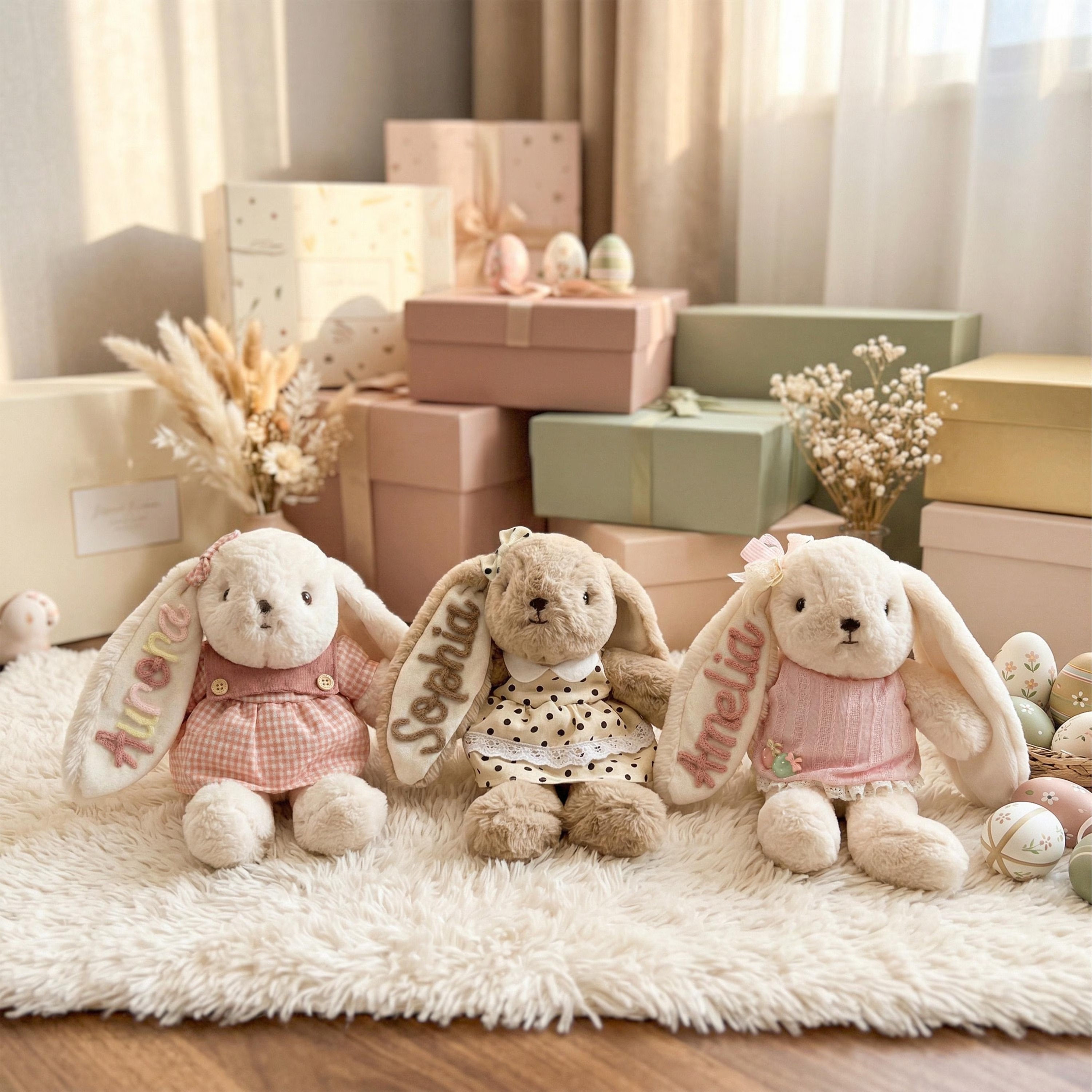 Personalized Bunny Plush Nursery Rabbit Doll